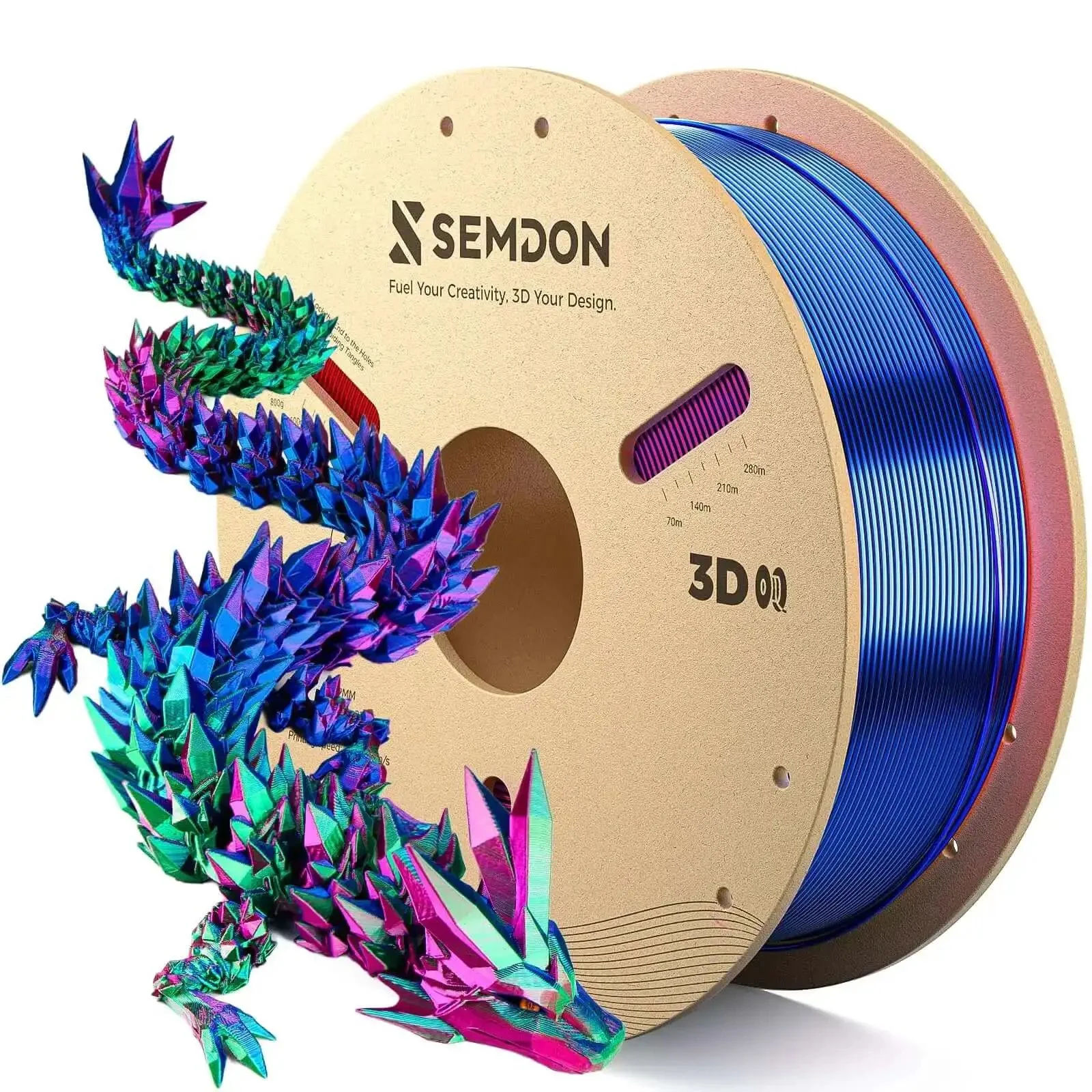 Triple Color Gradient Silk PLA Filament 1.75mm For Ender 3 V2 And More, 1Kg Spool, Red Blue Green, Precision 0.02mm Tolerance, Vibrant Lithophane Ready Multi Color Filament