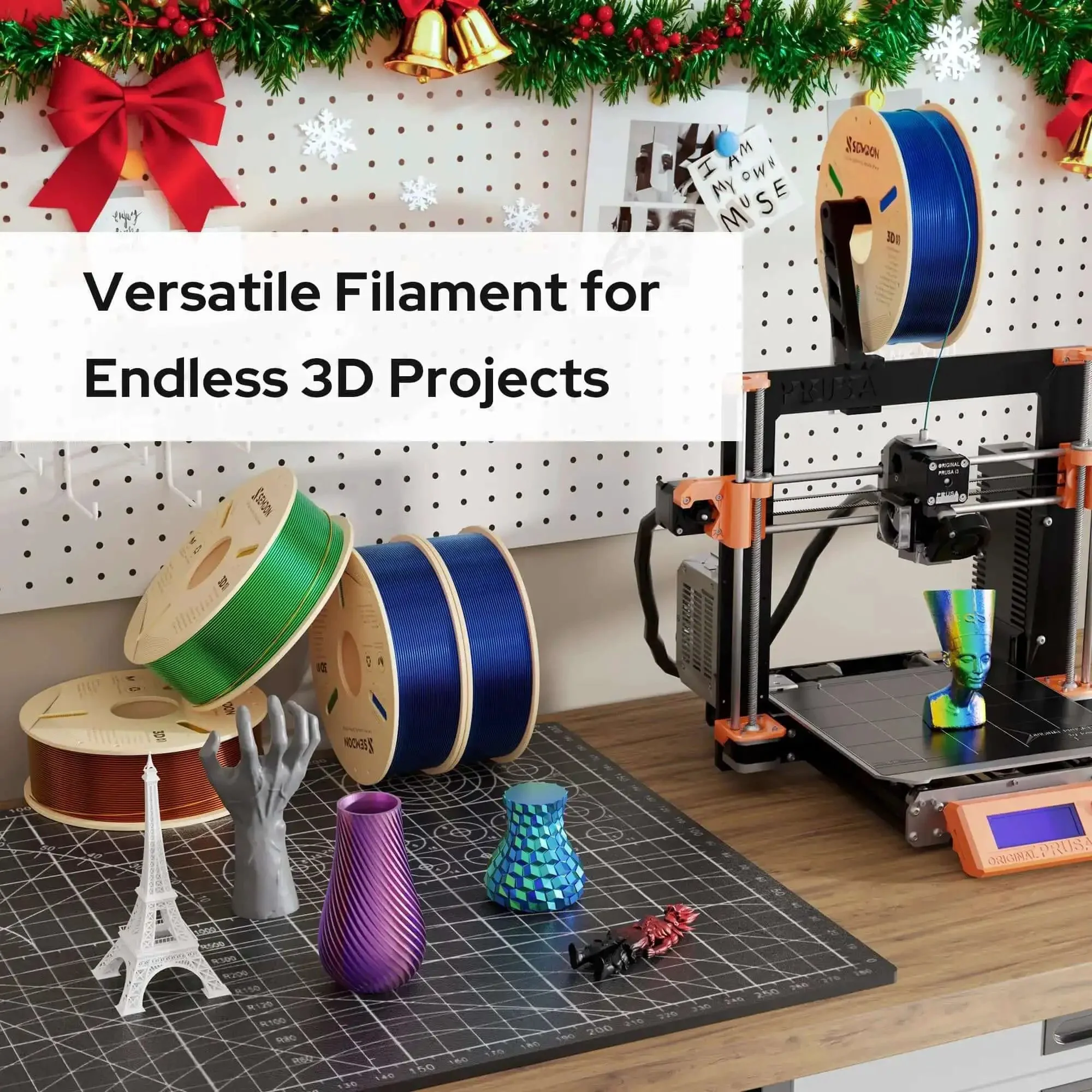 Triple Color Gradient Silk PLA Filament 1.75mm For Ender 3 V2 And More, 1Kg Spool, Red Blue Green, Precision 0.02mm Tolerance, Vibrant Lithophane Ready Multi Color Filament - Image 6