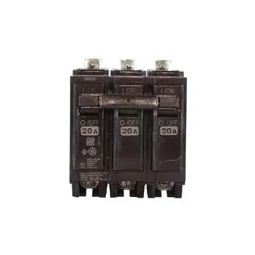 Triple Pole 20 Amp Circuit Breaker With Bolt On Mounting For 120 240 VAC 10 kA Interrupt Thermal Magnetic Trip Residential And Commercial Use Ideal For Main Service Panels And Sub Panels In Homes Or Small Businesses Durable Easy Install - Image 3