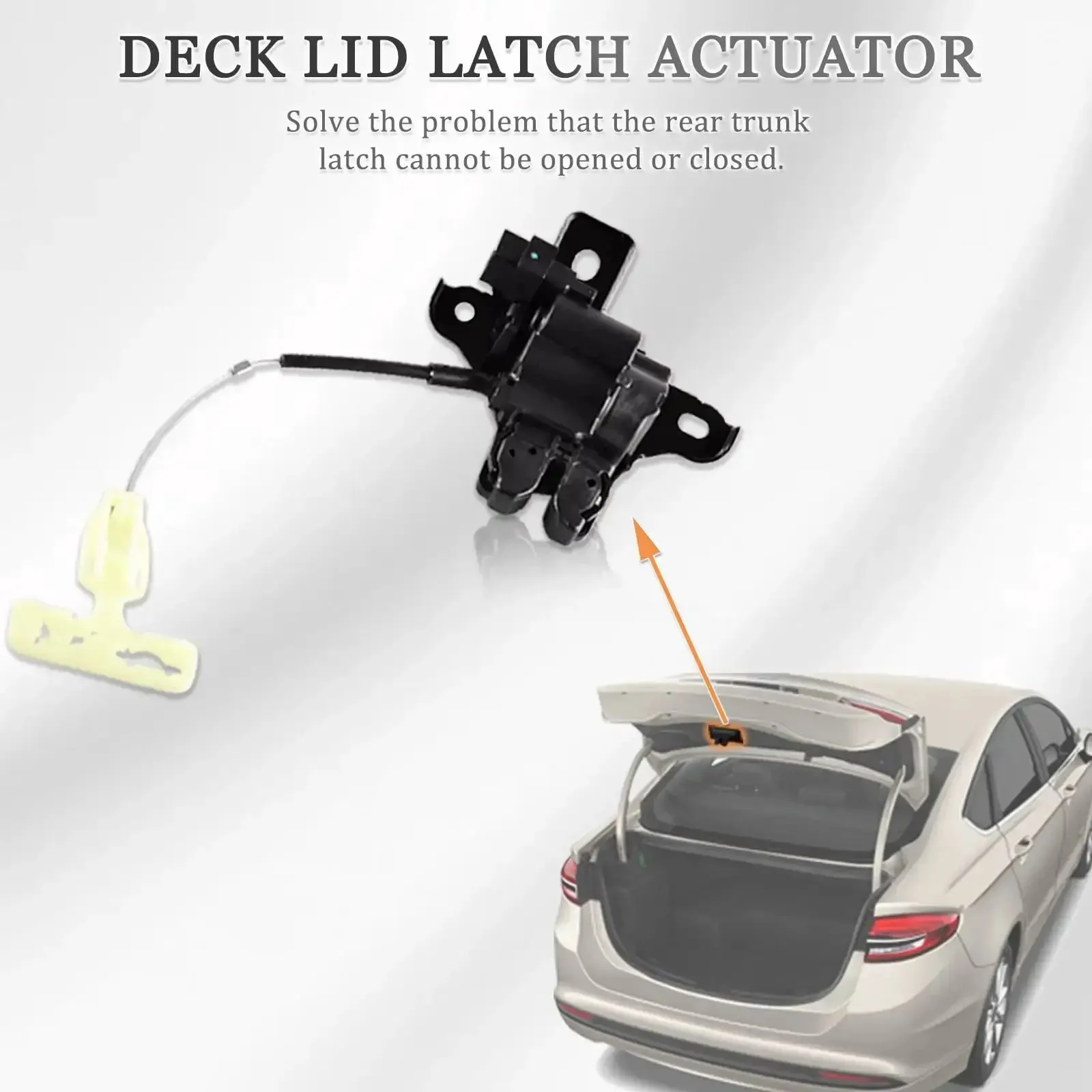 Trunk Deck Lid Latch And Cable Replacement Fits 2015 2016 2017 2018 2019 Ford Mustang, 2013 2019 Ford Fusion, And 2013 2019 Lincoln MKZ, Tailgate Trunk Lock Actuator Replacement 937930 DS7Z5443200C FR3Z5443200A - Image 2