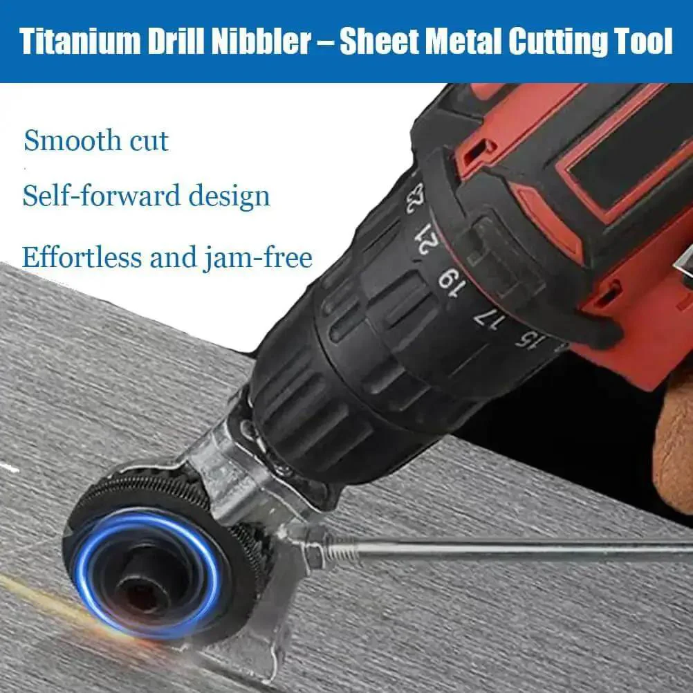 Turn Any Drill Into A Pro Sheet Metal Cutter With This Nibbler Kit That Delivers Burr Free Precision Cuts 3 To 5X Faster Than Normal Tools Works On Iron Steel Aluminum Copper And White Sheet Metal Includes Adapter 2 Pack - Image 6