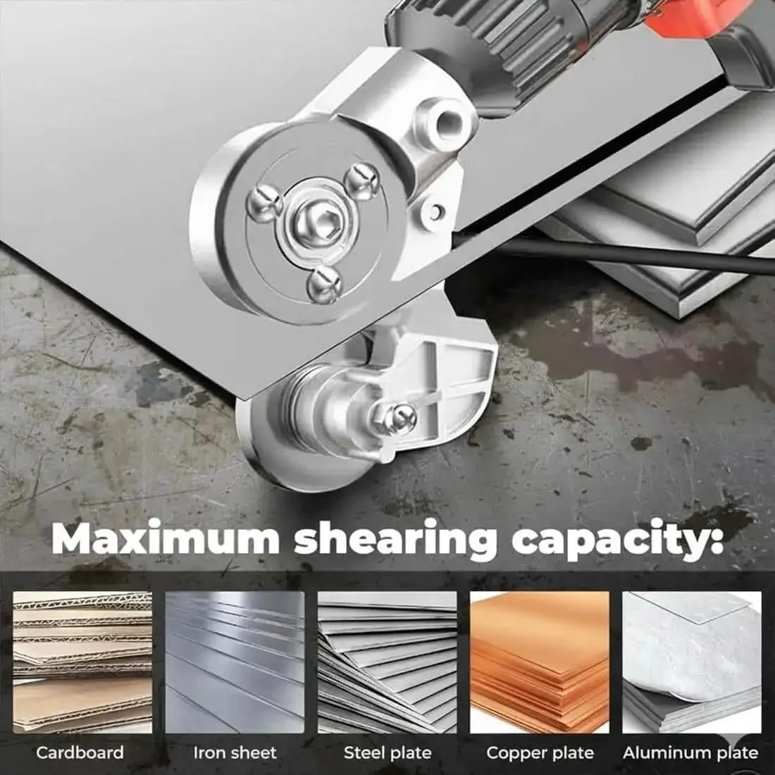 Turn Any Drill Into A Sheet Metal Cutter With This Titanium Drill Nibbler Attachment For Electric Drills Cutting Metal And Vinyl Smoothly With No Sparks Or Jagged Edges - Image 4