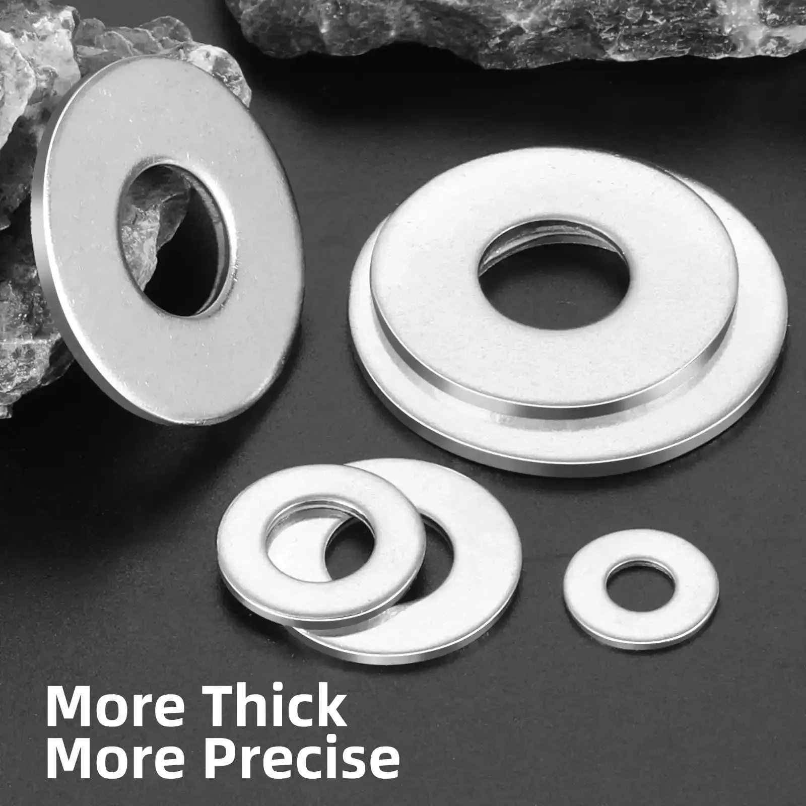 Twenty Eight Piece Five Eighth Inch Inner Diameter Fender Washers One And One Half Inch Outer Diameter 304 Stainless Steel 0.078 Inch Thick Heavy Duty Hardware Washers For Home Industrial Outdoor Use - Image 6
