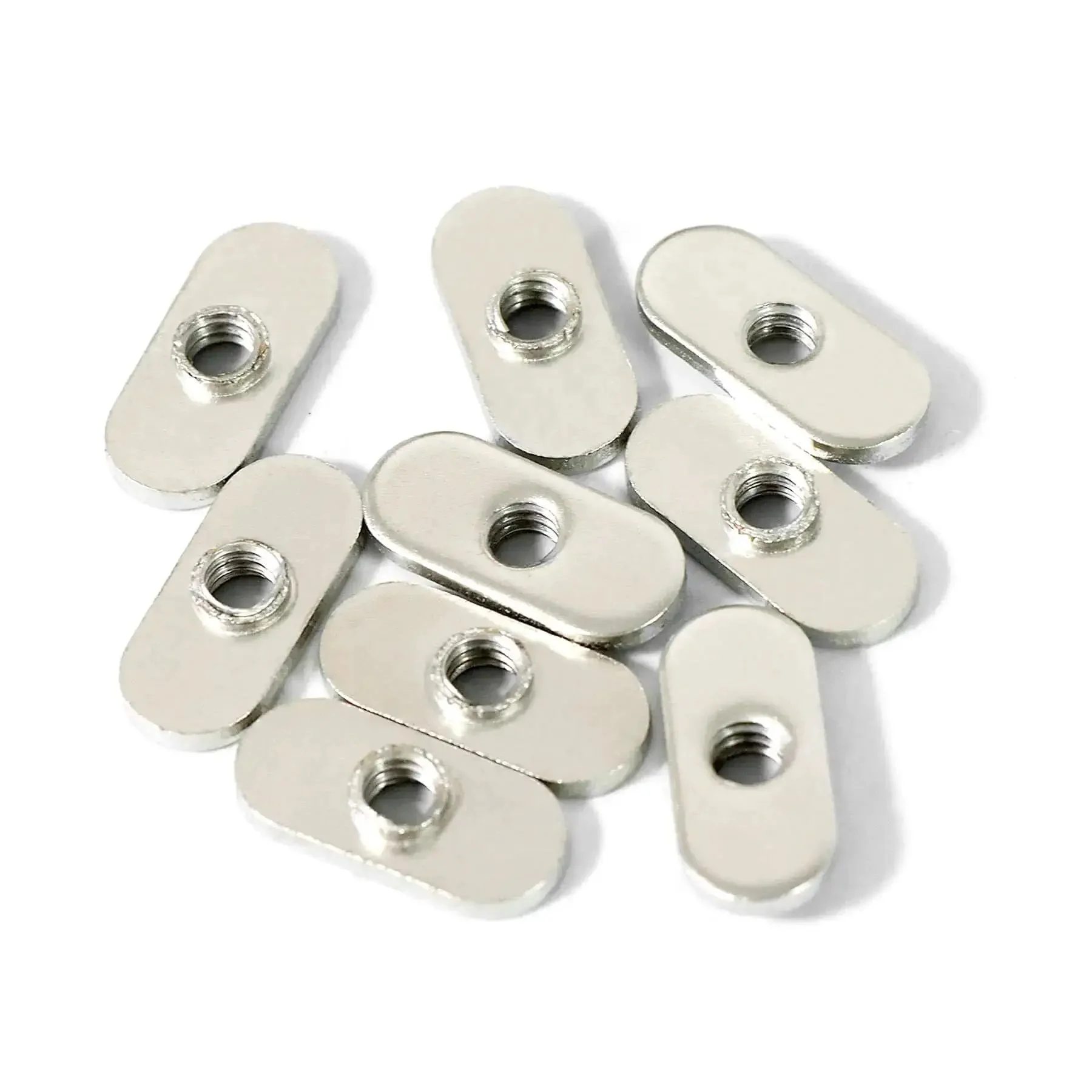 Twenty Pack One Quarter Inch Twenty Centered Hole Sliding T Nuts For 10 Series T Track Extrusions Aluminum Extrusion Profile Rail Fasteners Carbon Steel With Nickel Plating Rust Resistant Durable