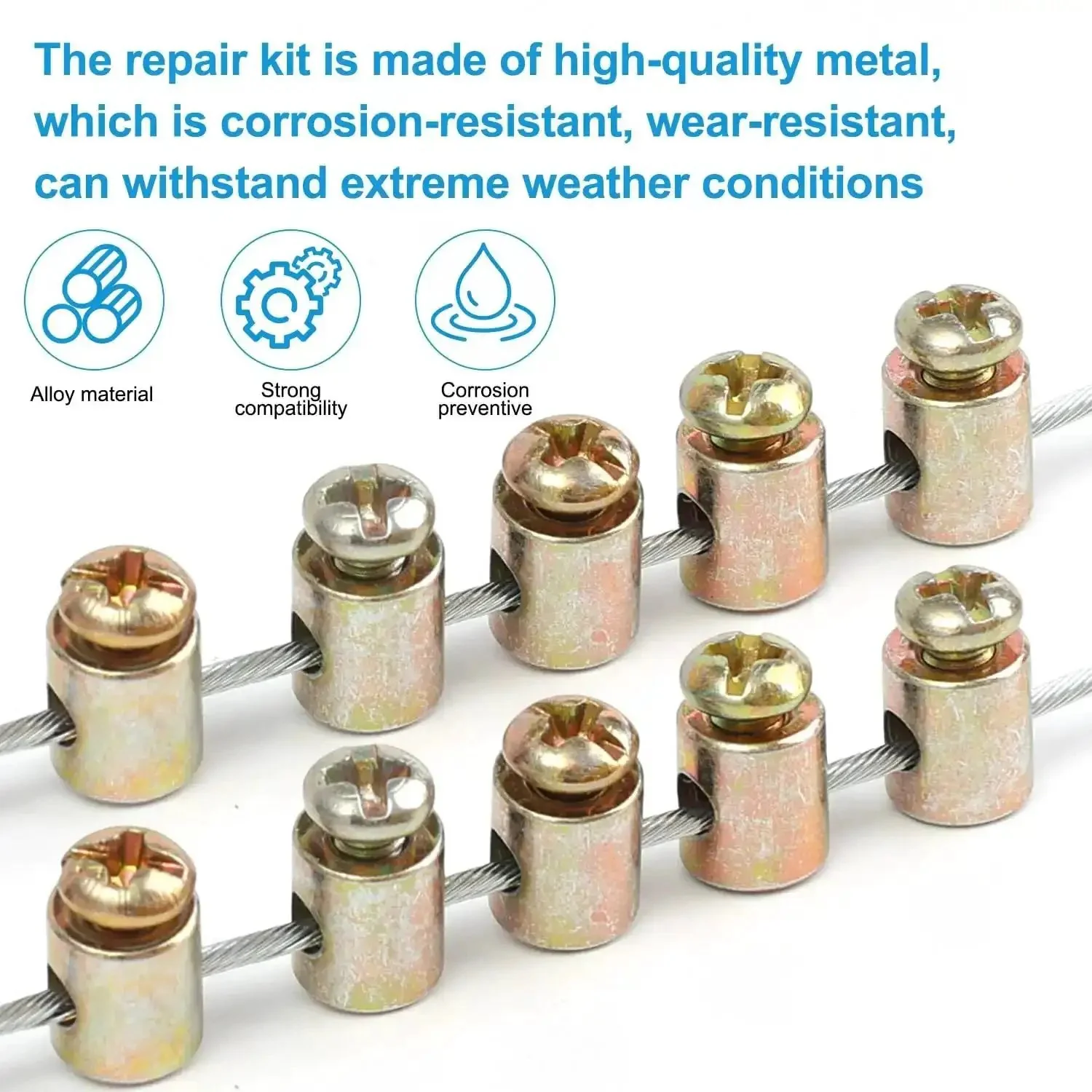 Twenty Pack Universal Throttle Cable Ends With Screws End Caps For Motorcycle Scooter Dirt Bike And Bicycle Fits Up To Three Millimeter Wires Solderless Cable Nipples Clutch And Brake Cable End Stops - Image 7