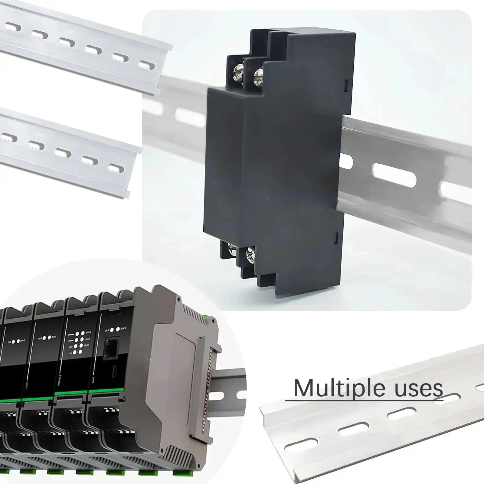 Twin 12 Inch Aluminum Rails 2 Pack For Industrial Control Panels And Telecommunication Equipment Heavy Duty Lightweight Silver Rails For Electrical Enclosures Pro Grade Aluminum Rails With Precise Fit In 300mm Length - Image 2