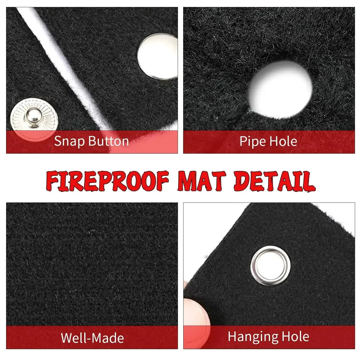 Two 12x12 Inch Welding Blankets With Cutout Opening And Snap Button Wrap For Hands Free Soldering, Brazing, Plumbing And Copper Pipe Protection, Heat Shield Mat That Keeps Walls And Equipment Safe, Flame Resistant Cloth For HVAC Torch Work - Image 4