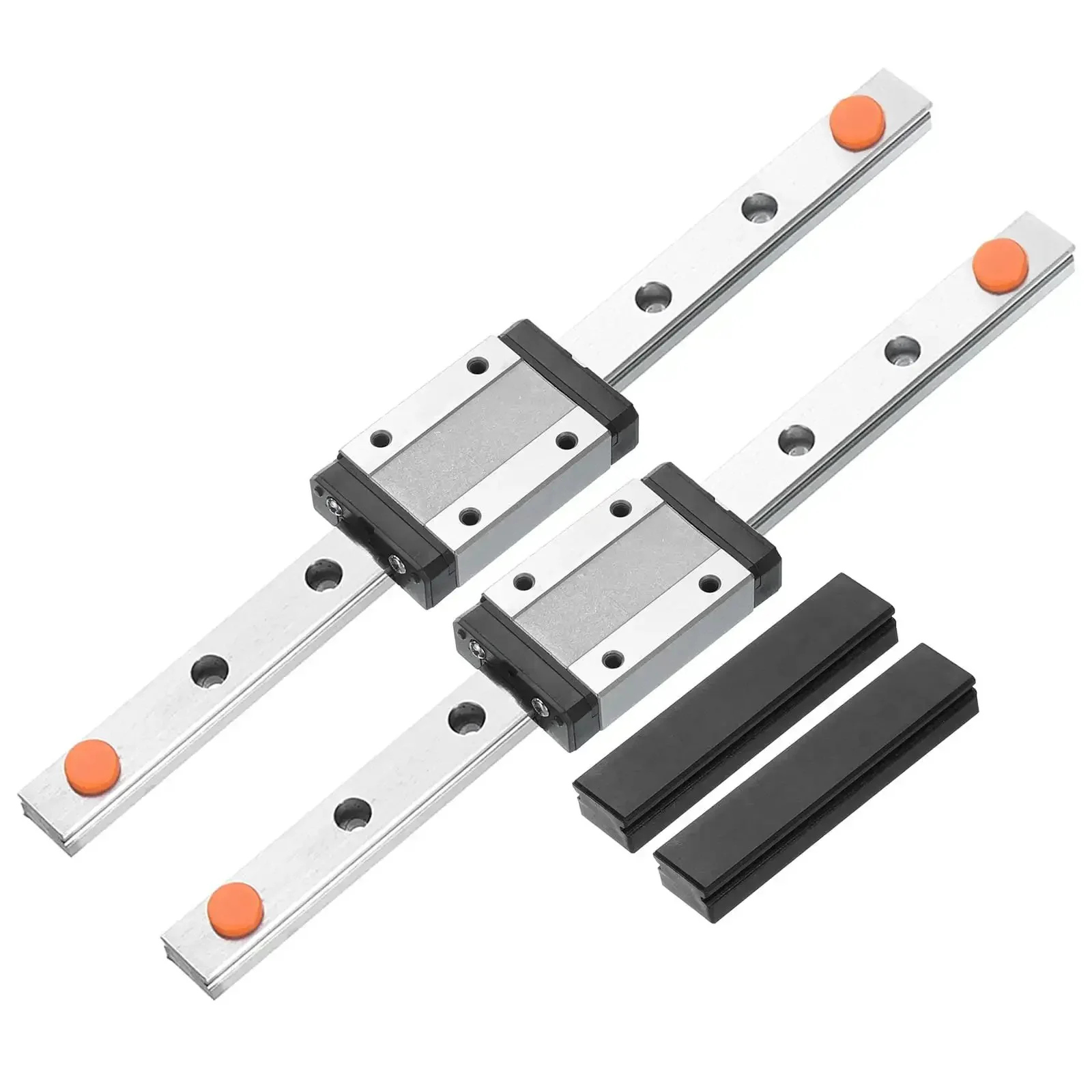 Two 200mm Linear Rail Sets With MGN12H Carriage Blocks And Mini Linear Guides For DIY Makers And Pro Builders On 3D Printers And CNC Machines High Precision