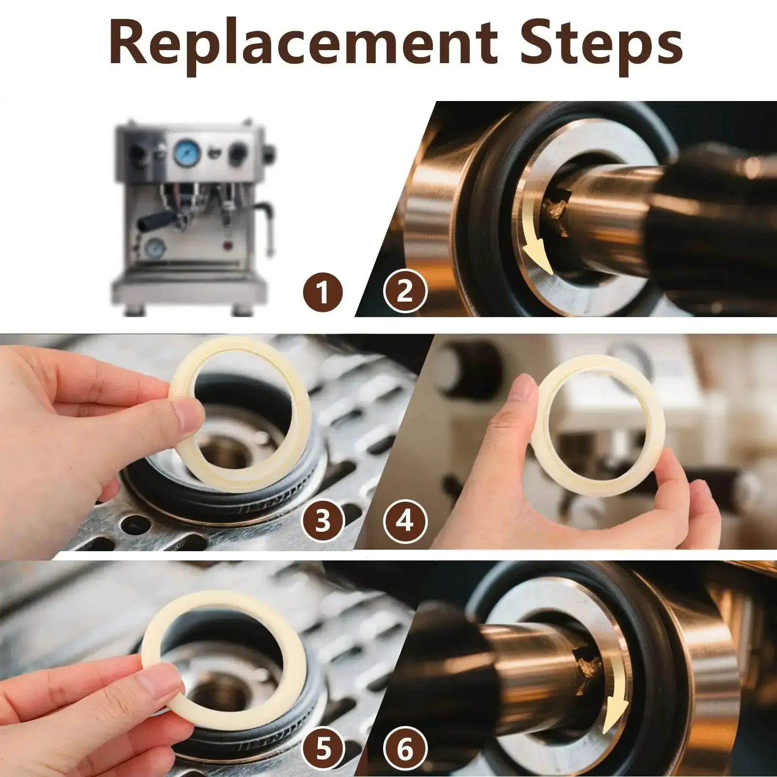 Two 54mm Silicone Steam Rings Replacement Gasket For 54mm Group Head Espresso Machines Easy Install Durable Food Grade Seals BPA Free Reusable No Mess - Image 4