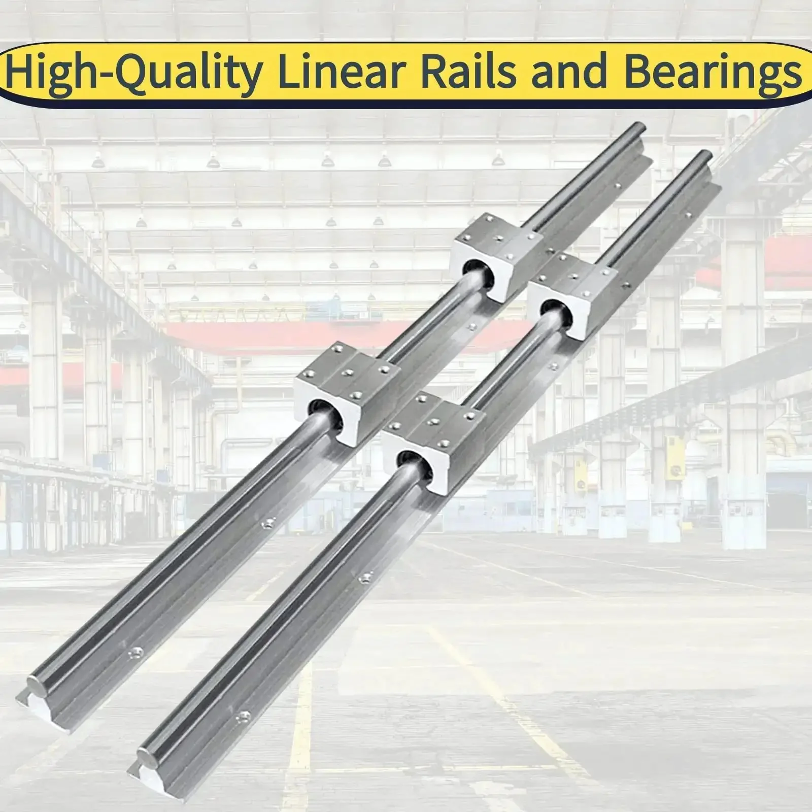 Two 600mm SBR16 Linear Rails With Four SBR16UU Sliding Blocks Side Mount Chrome Plated Steel And Aluminum For A Rock Solid Smooth Glide And Precision CNC Motion In DIY And Industrial Projects - Image 3