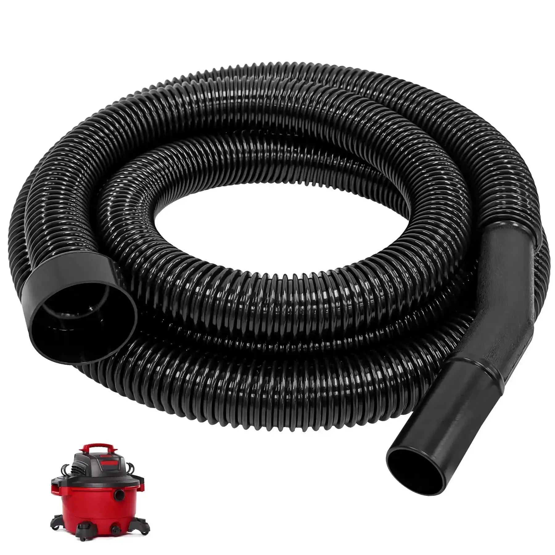 Two And A Quarter Inch Shop Vac Hose Extension, Ten Foot Cuff With 2.25 Inch Connection, Fits Most Major Brands Like Craftsman, Wet Dry Vacuum, Power Tools, Garage Cleanup, Replacement Part