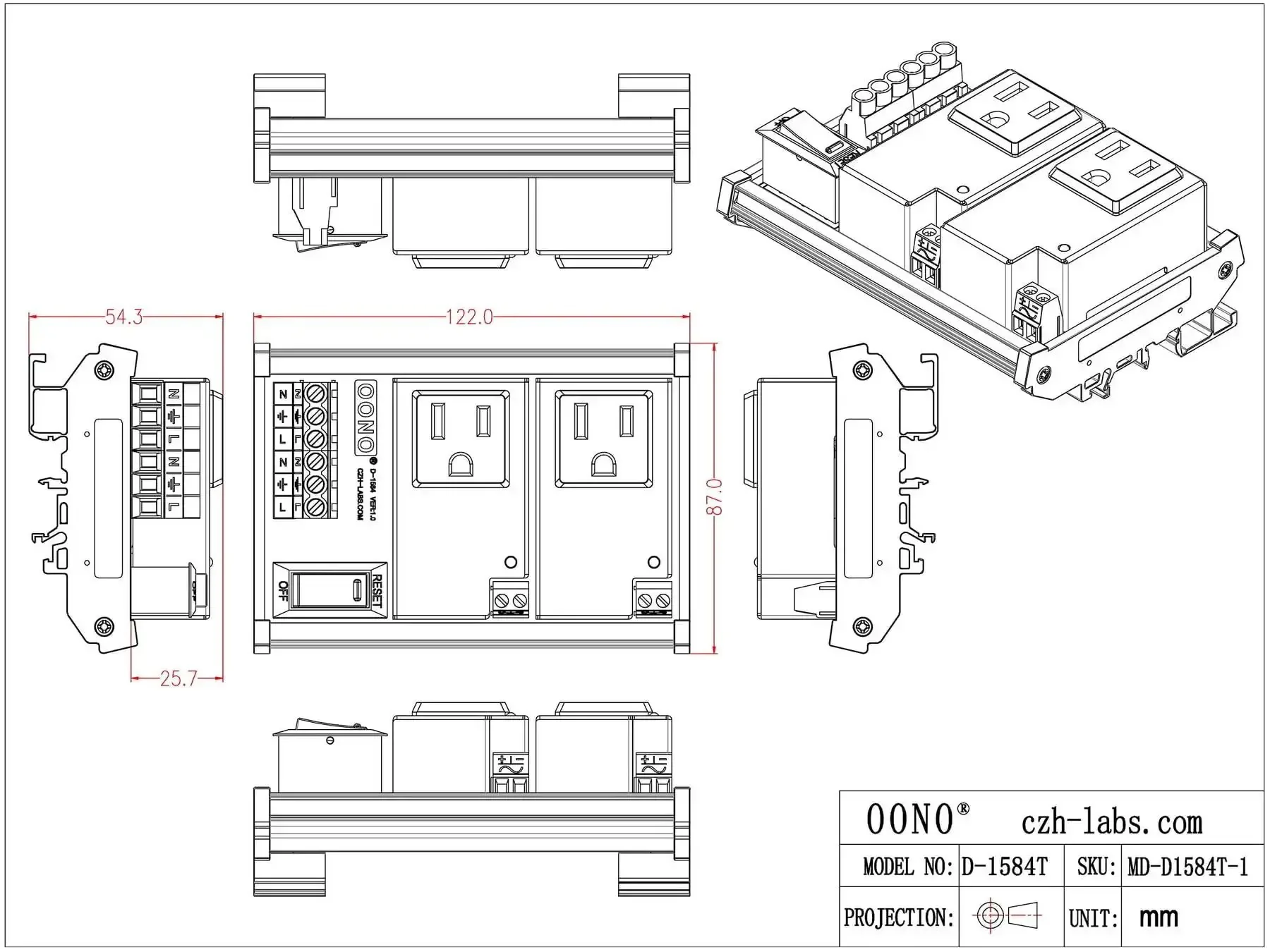 Two Channel IoT Relay Outlet Module For Smart Home Projects With Built In 10 Amp Relays, AC 120V Control, DIN Rail Or Screw Mount, Plug And Play With Arduino Raspberry Pi ESP32 For Easy On Off Automation - Image 6