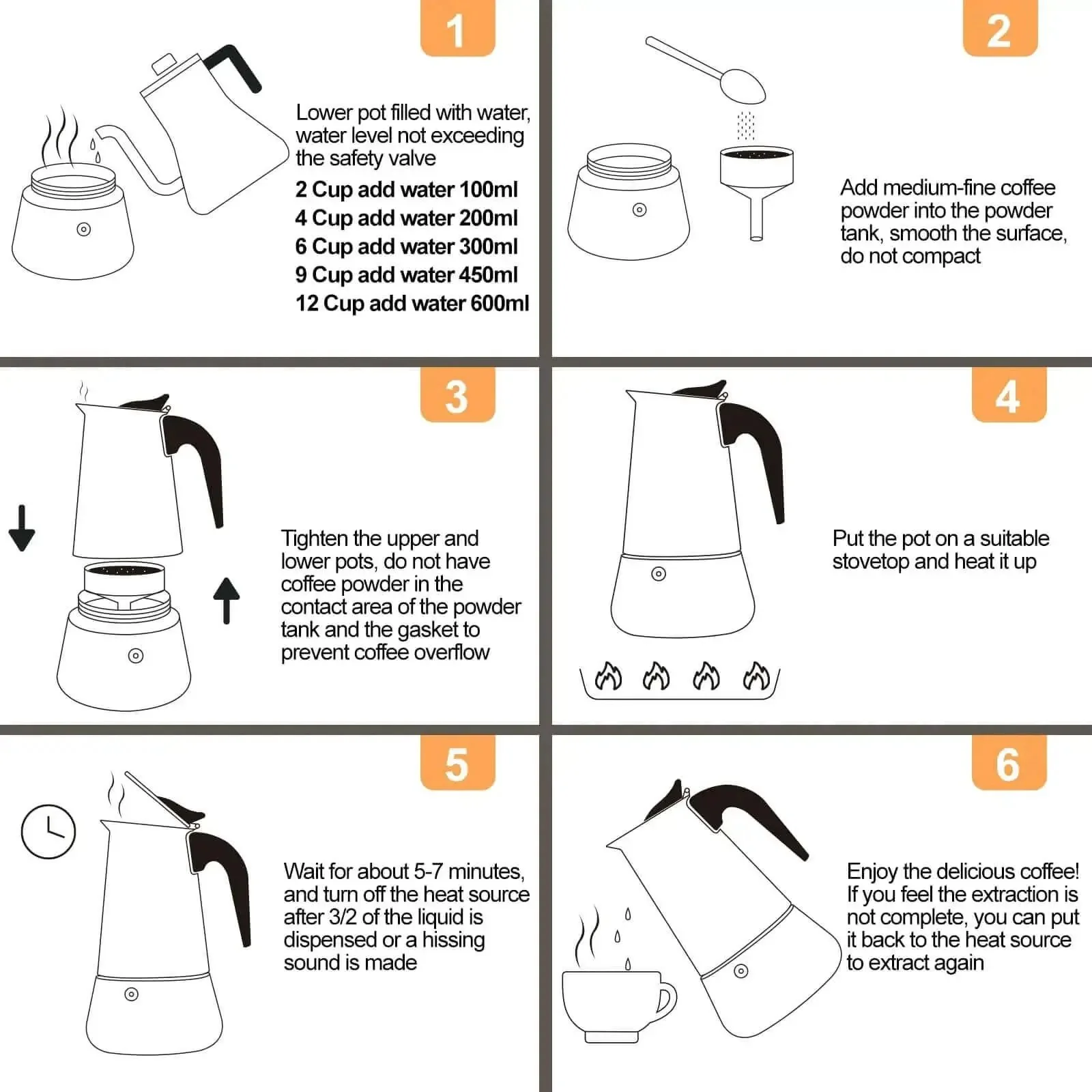 Two Cup 100ml Stainless Steel Moka Pot Espresso Coffee Maker For Stovetop Brewing With Italian Classic Greca Style Mocha Machine For Camping Travel And Home Use - Image 2