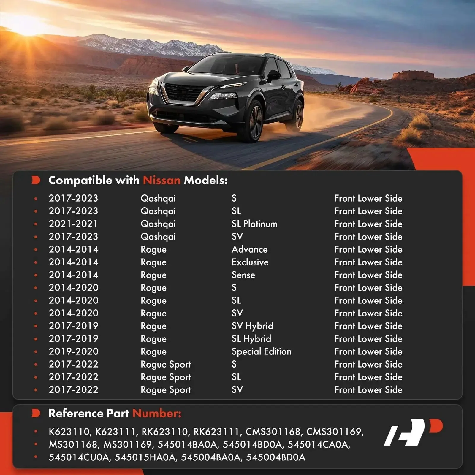 Two Front Lower Control Arm Kit With Ball Joints And Bushings For Nissan Rogue 2014 2020 Rogue Sport 2017 2022 And Qashqai 2017 2023 Keeps Your Ride Smooth And On Point - Image 9