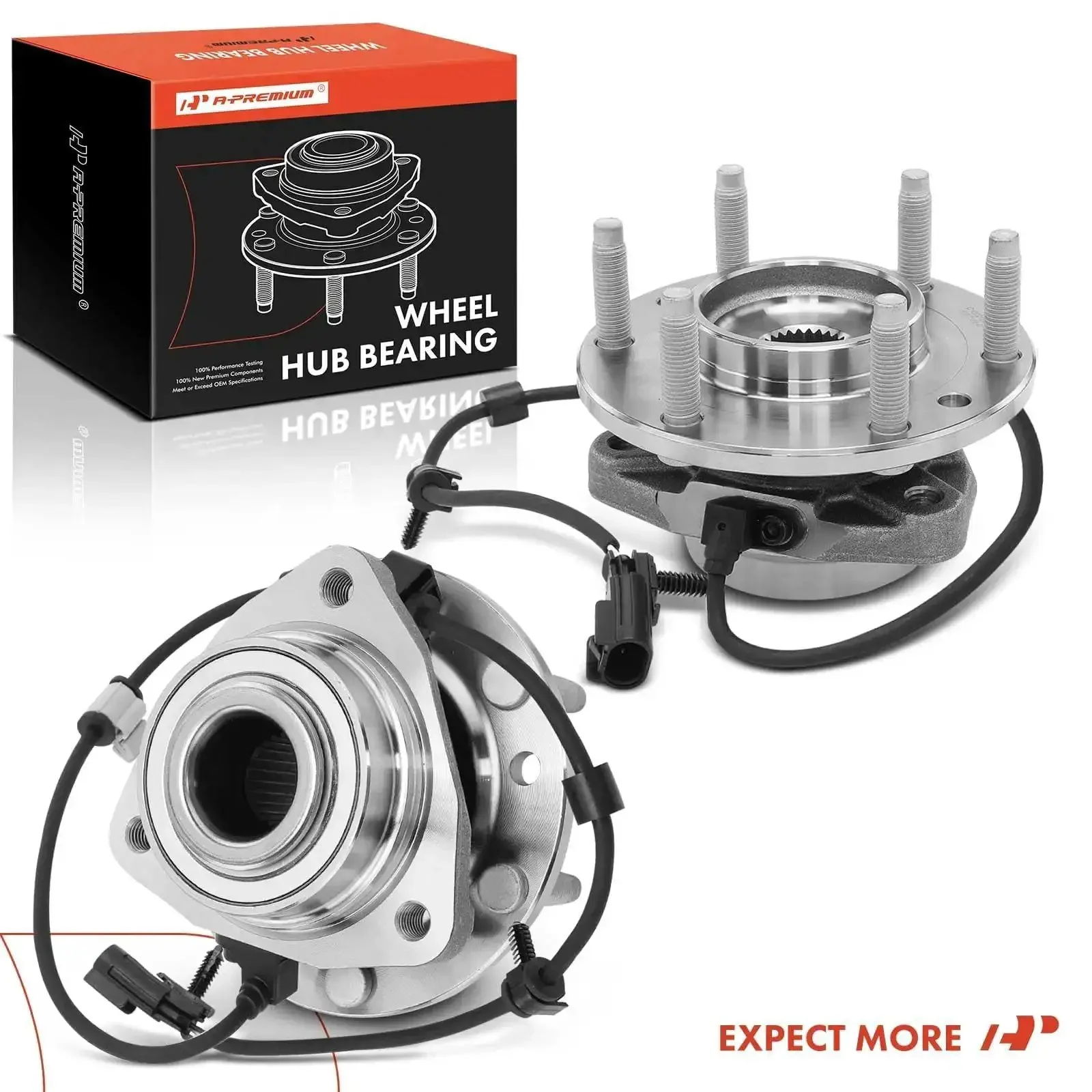 Two Front Wheel Bearing And Hub Assembly With ABS For 2002 2009 Chevy Trailblazer SSR Envoy XL XUV Ascender Bravada Rainier 6 Lug 2 Pack Heavy Duty Ready To Roll - Image 2