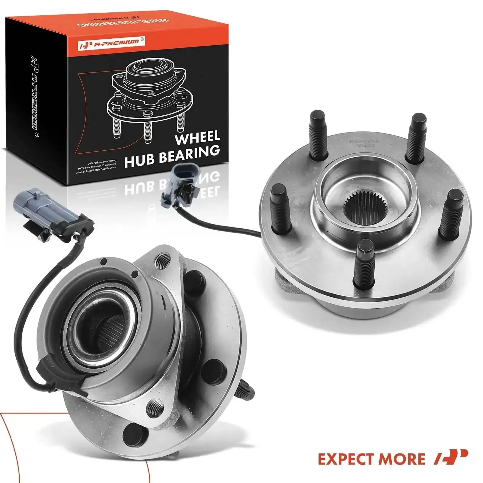 Two Front Wheel Bearing And Hub Assembly With ABS And Five Lug For Chevy HHR 2006 2011 Cobalt 2005 2010 G5 2007 2009 Pursuit 2005 2006 Ion 2003 2007 Direct Fit For Easy Install - Image 2