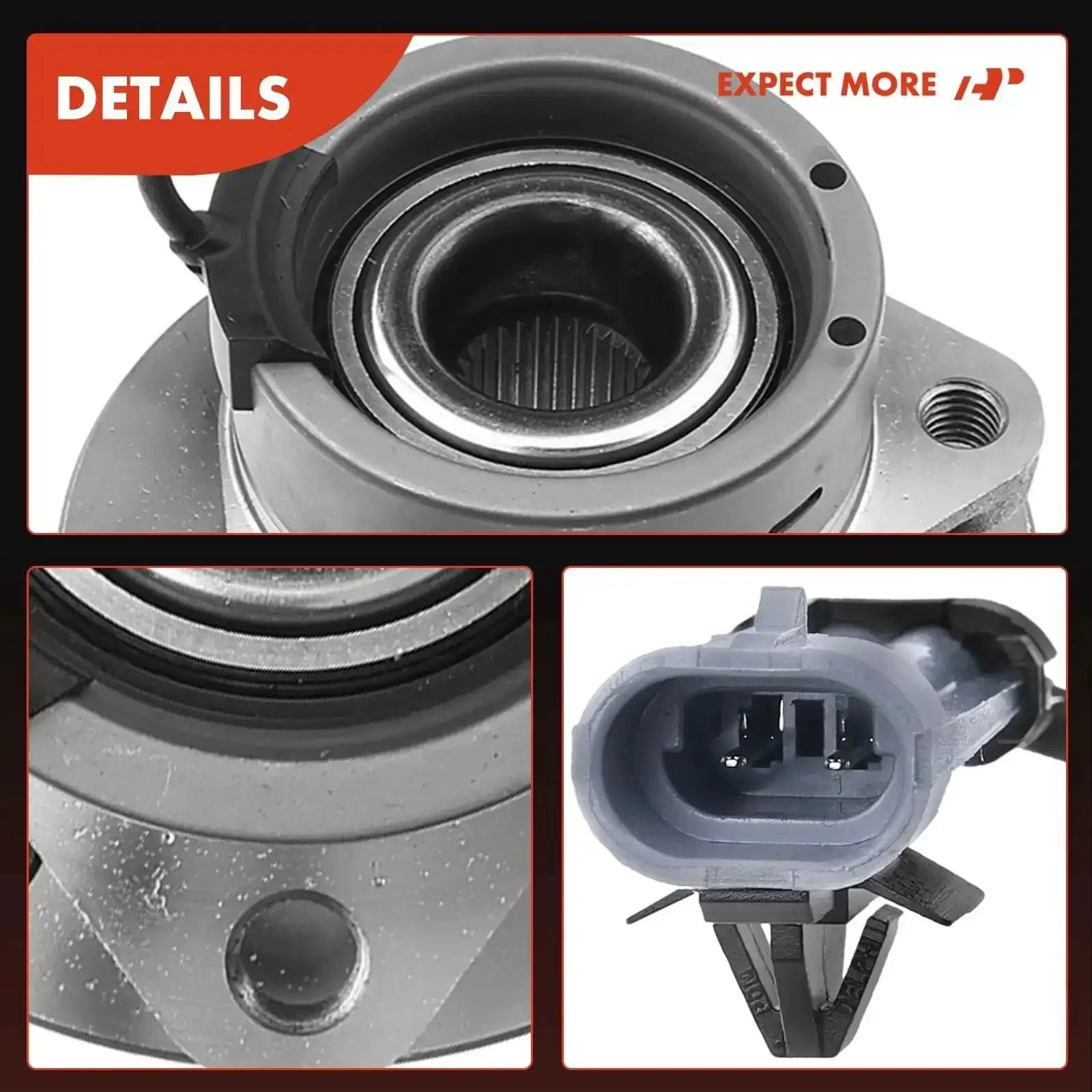 Two Front Wheel Bearing And Hub Assembly With ABS And Five Lug For Chevy HHR 2006 2011 Cobalt 2005 2010 G5 2007 2009 Pursuit 2005 2006 Ion 2003 2007 Direct Fit For Easy Install - Image 3