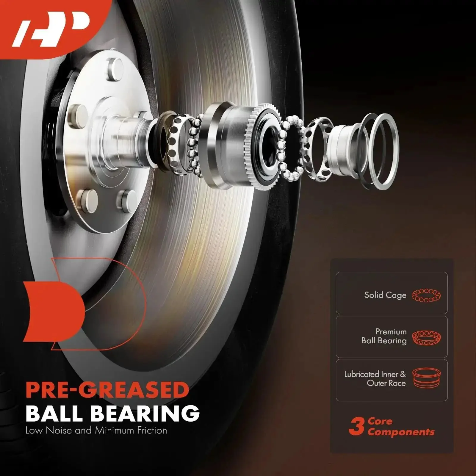 Two Front Wheel Bearing And Hub Assembly With ABS And Five Lug For Chevy HHR 2006 2011 Cobalt 2005 2010 G5 2007 2009 Pursuit 2005 2006 Ion 2003 2007 Direct Fit For Easy Install - Image 8