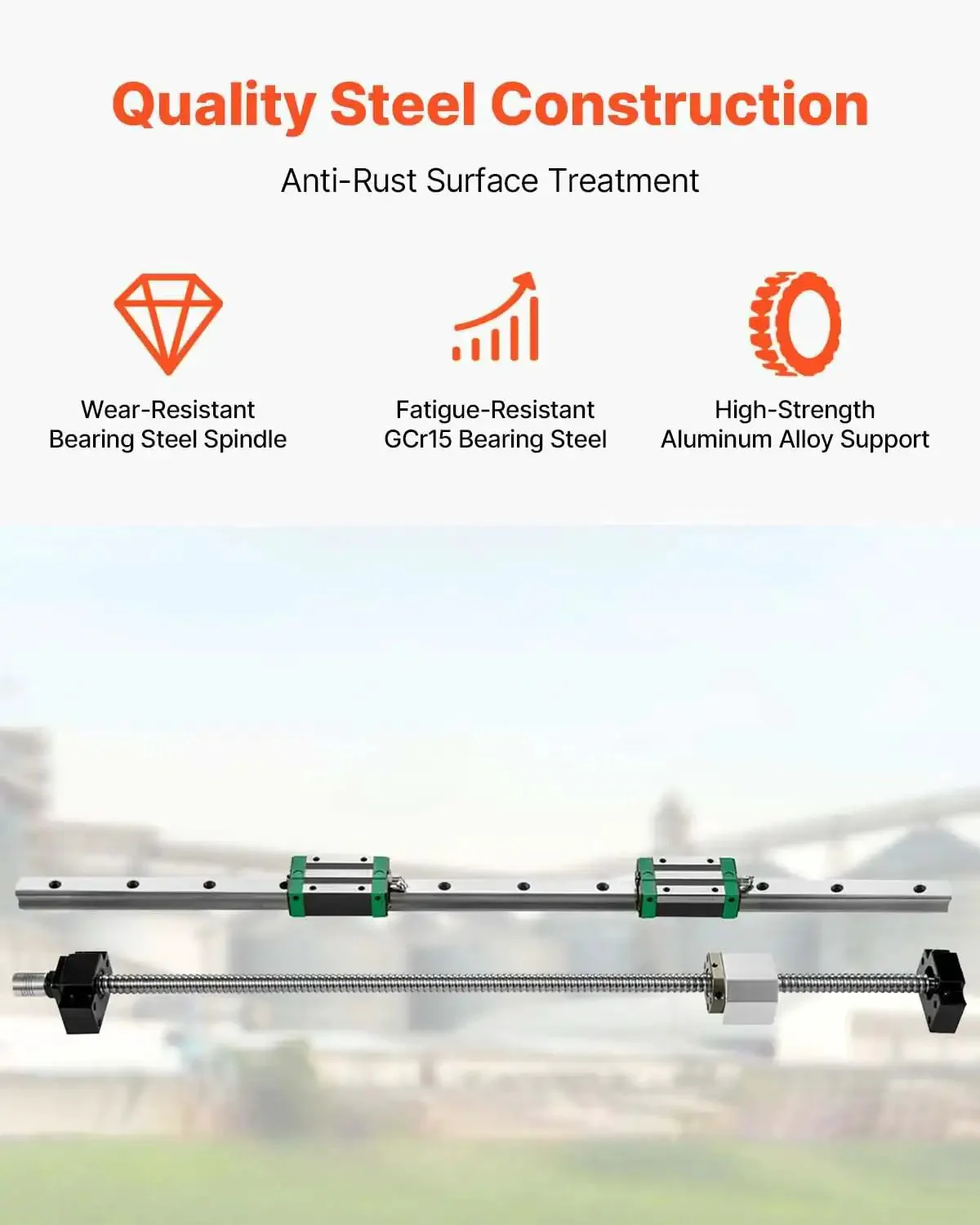 Two HGR20 1500 mm Linear Guide Rails Kit With Four Blocks And RM1605 1500 mm Ballscrew BF12 BK12 Kit Pre Drilled Holes For CNC Routers Lathes And Mills Ready To Assemble Durable GCr15 Bearing Steel For Long Travel Precision - Image 11