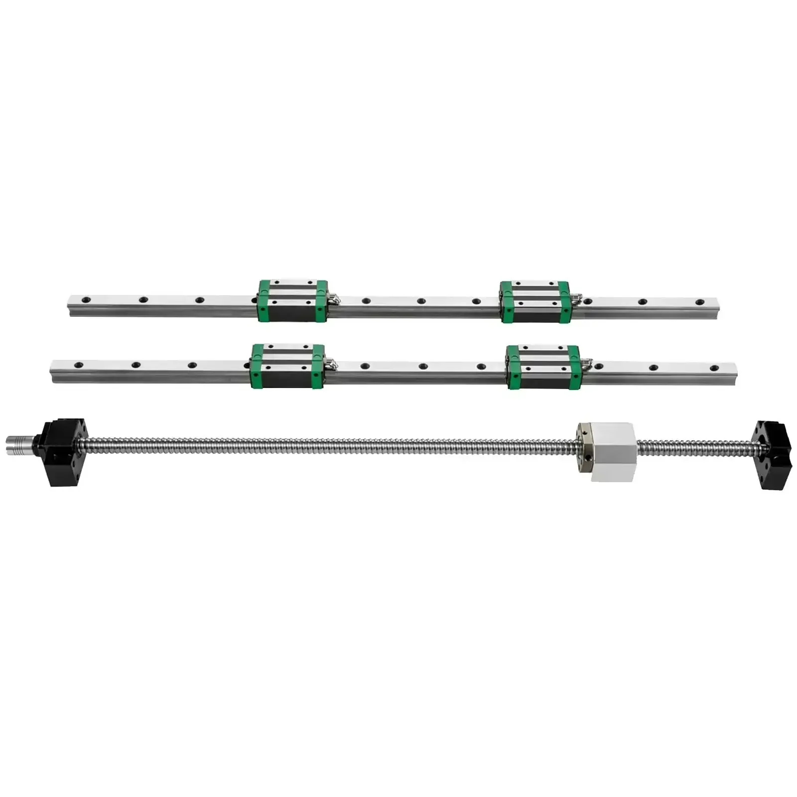 Two HGR20 1500 mm Linear Guide Rails Kit With Four Blocks And RM1605 1500 mm Ballscrew BF12 BK12 Kit Pre Drilled Holes For CNC Routers Lathes And Mills Ready To Assemble Durable GCr15 Bearing Steel For Long Travel Precision - Image 5