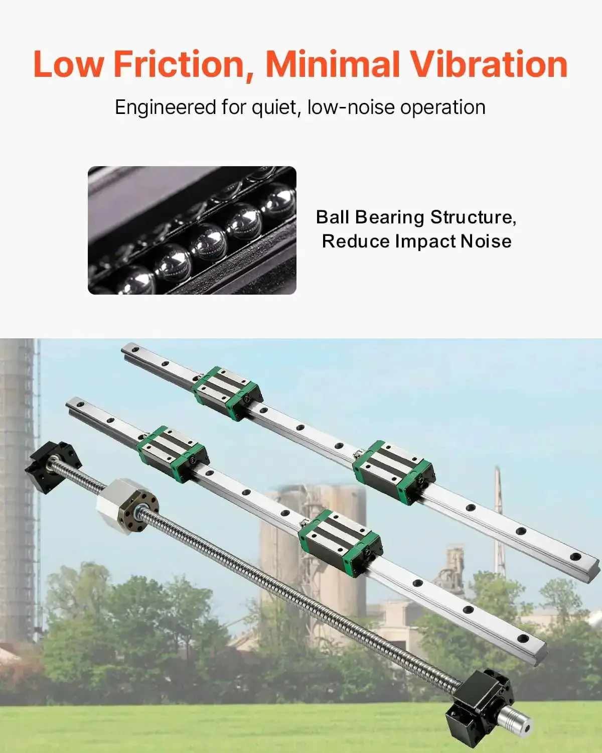 Two HGR20 1500 mm Linear Guide Rails Kit With Four Blocks And RM1605 1500 mm Ballscrew BF12 BK12 Kit Pre Drilled Holes For CNC Routers Lathes And Mills Ready To Assemble Durable GCr15 Bearing Steel For Long Travel Precision - Image 8