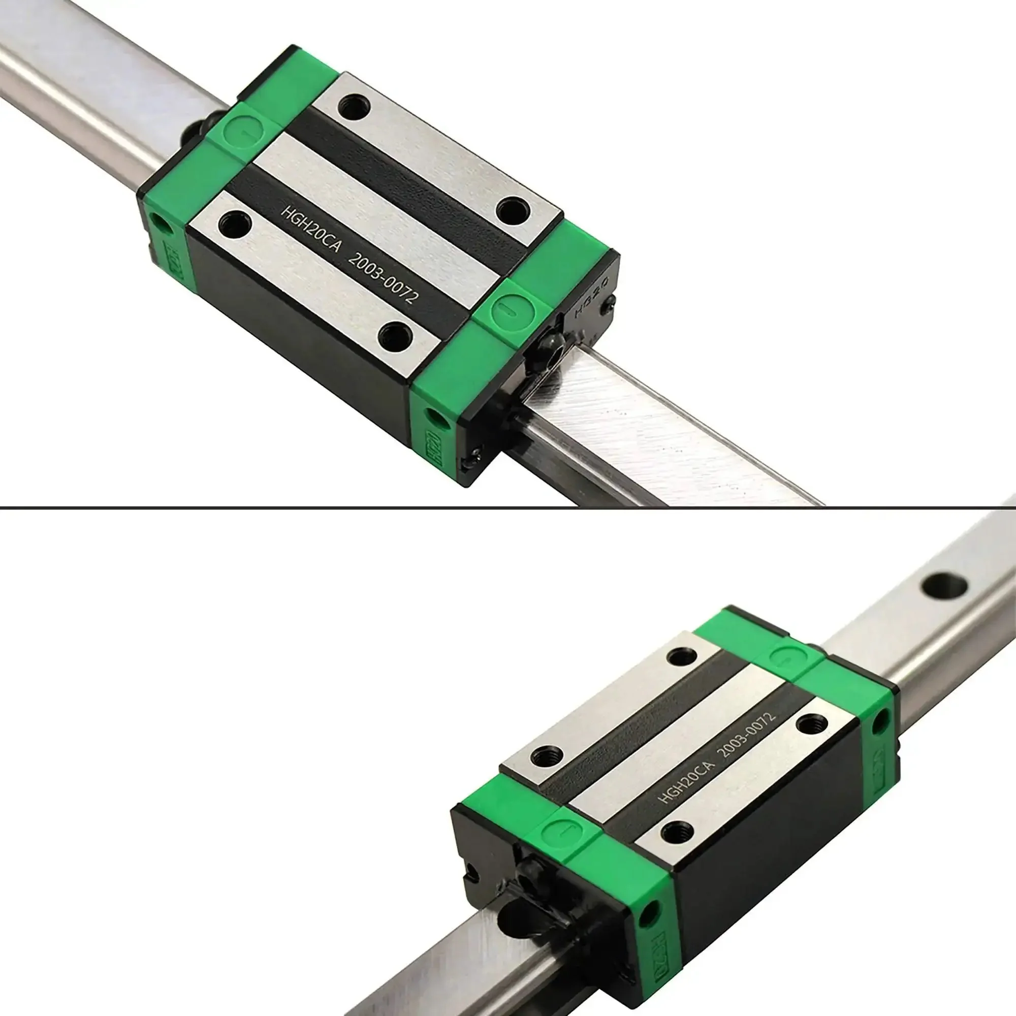 Two HGR20 200mm Linear Guide Rails With Four HGH20CA Carriage Blocks For DIY CNC Precise Motion Chrome Plated Bearings Steel Low Friction High Rigidity Durable Linear Guide Set For Robotic And Milling Projects - Image 2