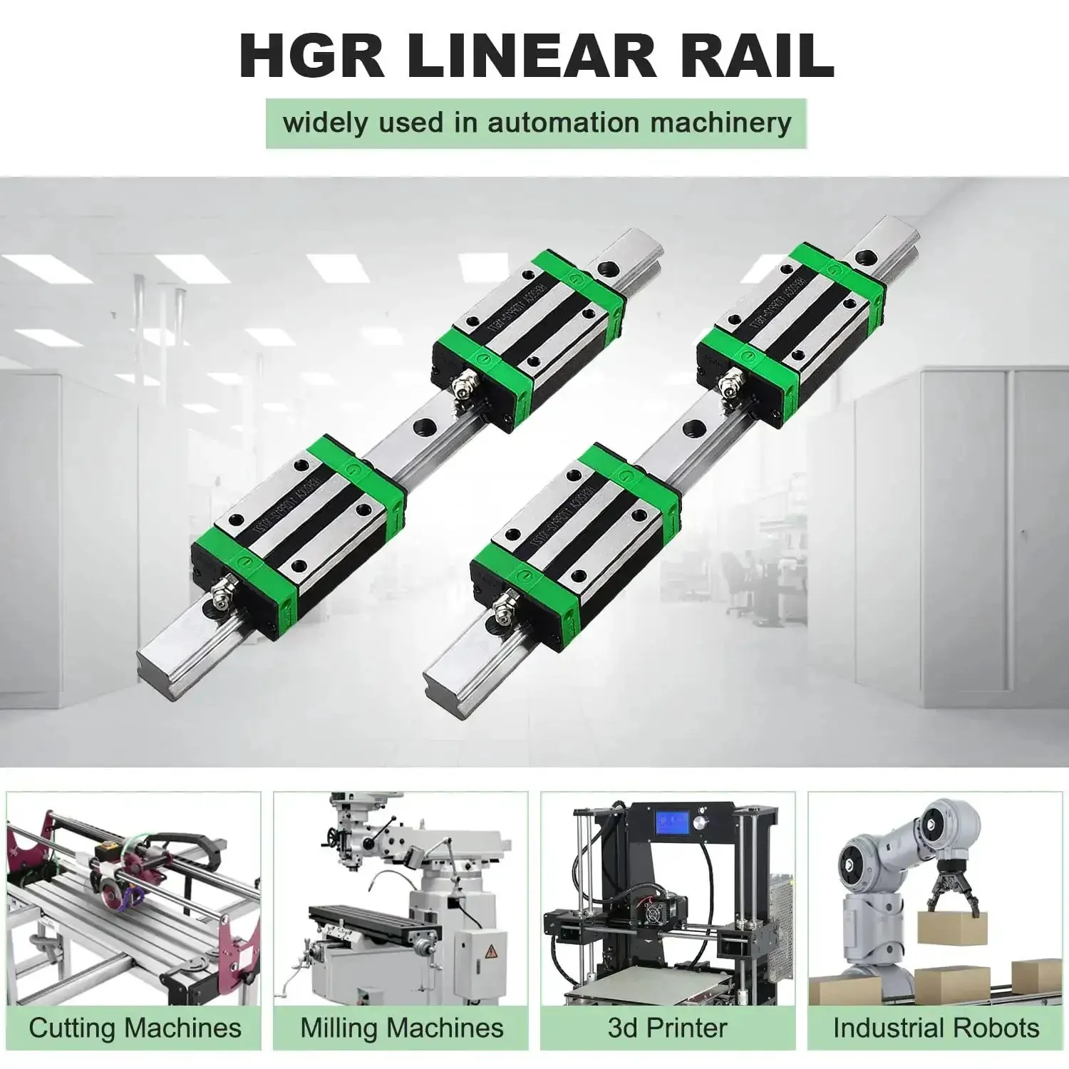 Two HGR20 200mm Linear Guide Rails With Four HGH20CA Carriage Blocks For DIY CNC Precise Motion Chrome Plated Bearings Steel Low Friction High Rigidity Durable Linear Guide Set For Robotic And Milling Projects - Image 8