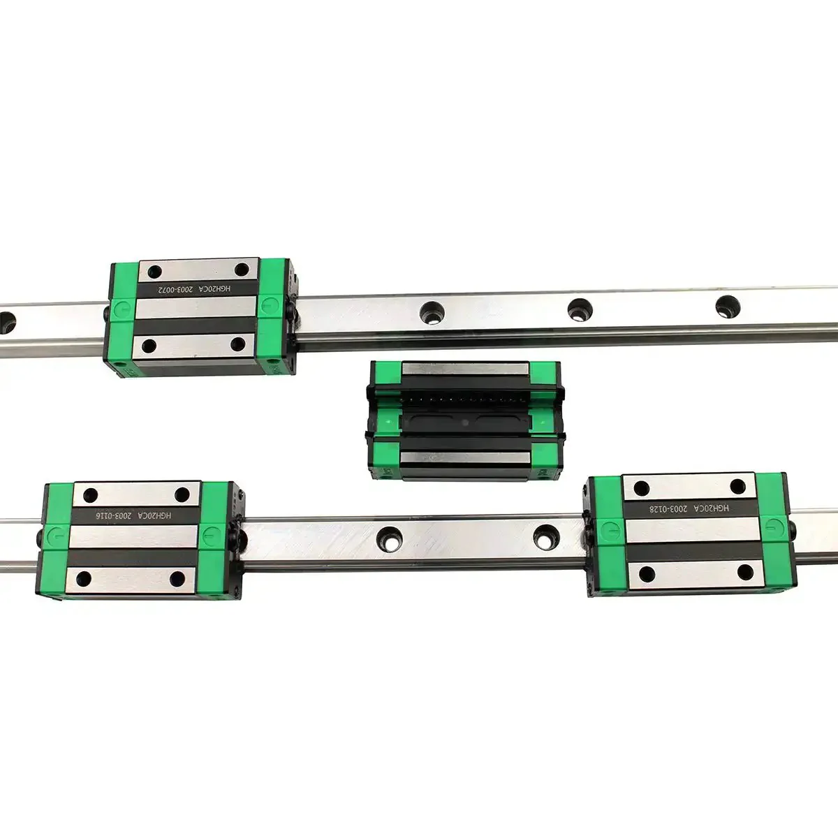 Two HGR20 Linear Guide Rails Kit From 100mm To 1500mm With Four HGH20CA And HGW20CC Bearing Blocks For CNC Router Engraving And DIY Machining Durable Precision Rails For Smooth Glide And Long Lasting Performance