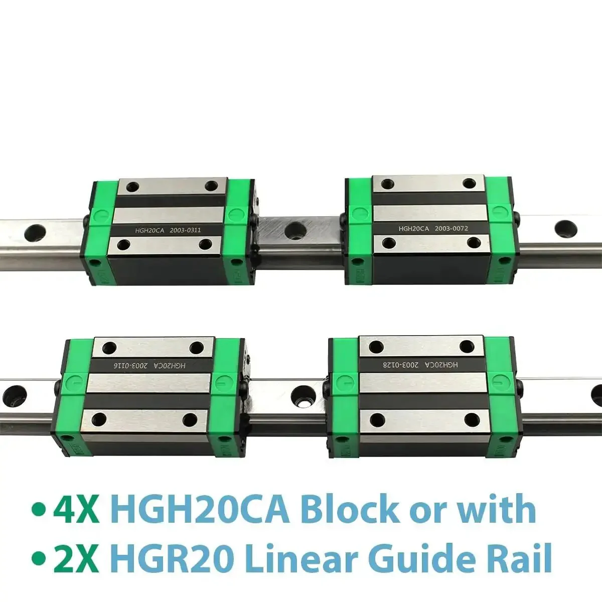 Two HGR20 Linear Guide Rails Kit From 100mm To 1500mm With Four HGH20CA And HGW20CC Bearing Blocks For CNC Router Engraving And DIY Machining Durable Precision Rails For Smooth Glide And Long Lasting Performance - Image 6