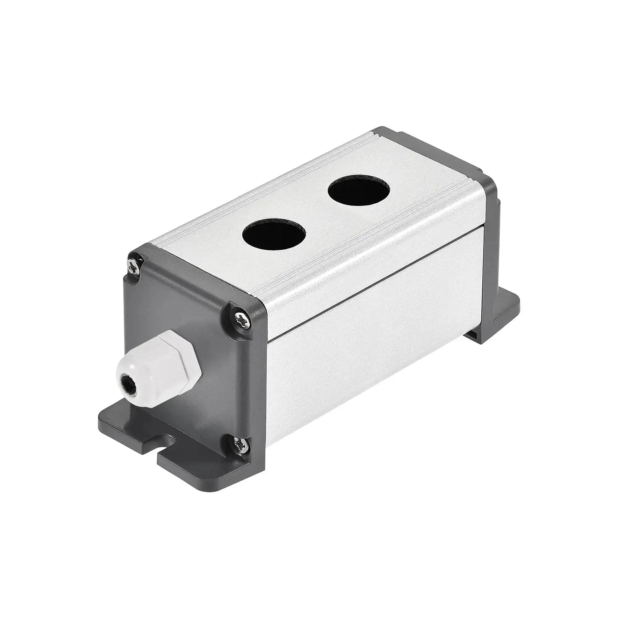 Two Hole 16mm Aluminum Switch Button Station Box With PG7 Cable Gland And Mounting Base, Durable Enclosure For Control Panels, Easy Wiring, 83x31x42mm Inner Size, Ideal For DIY Electronics - Image 6