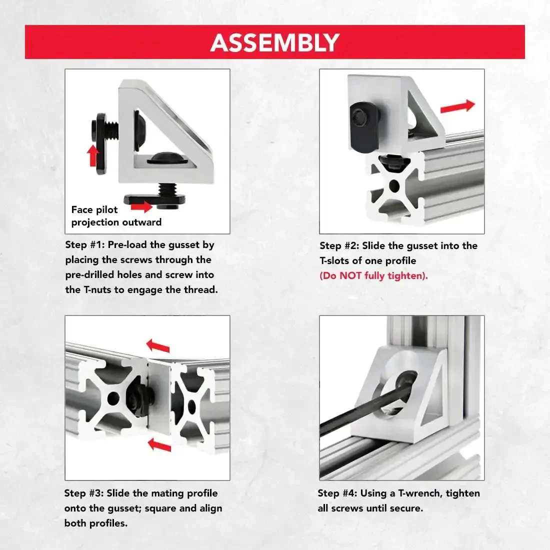 Two Hole Aluminum Inside Corner Gusset L Bracket For 80 To 20 15 Series Extrusion Compatible With T Slot Aluminum Framing Heavy Duty Angle Support Clear Anodized Finish - Image 6
