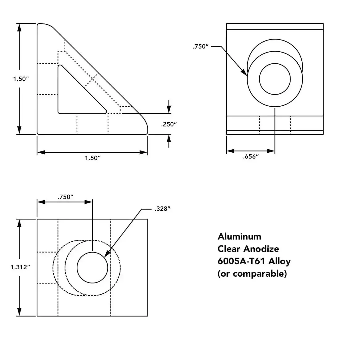 Two Hole Aluminum Inside Corner Gusset L Bracket For 80 To 20 15 Series Extrusion Compatible With T Slot Aluminum Framing Heavy Duty Angle Support Clear Anodized Finish - Image 8