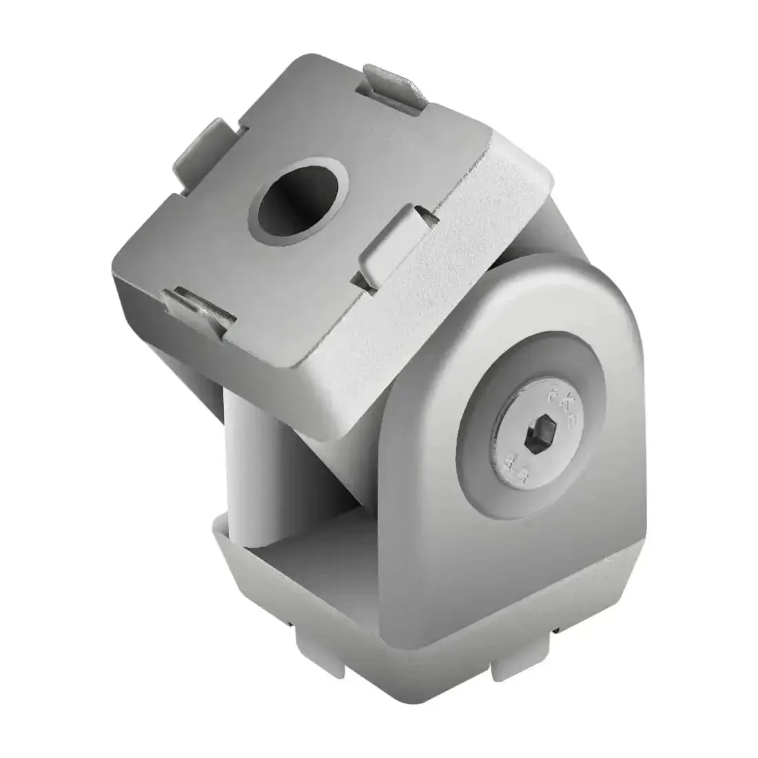 Two Hole Flexible Pivot Joint Connector For Aluminum Extrusions, 180 Degree Adjustable Mount, Fits 1 Inch Or 25mm T Slot Profiles, Compatible With 10 Series 1x1 And 25 Series 25mm Extrusions, Breakaway Tab Included