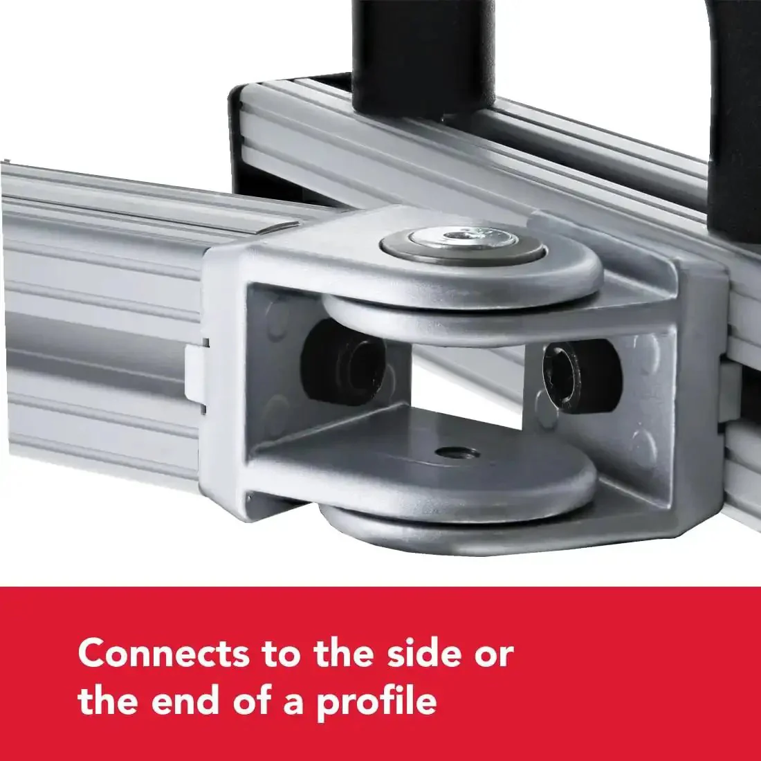 Two Hole Flexible Pivot Joint Connector For Aluminum Extrusions, 180 Degree Adjustable Mount, Fits 1 Inch Or 25mm T Slot Profiles, Compatible With 10 Series 1x1 And 25 Series 25mm Extrusions, Breakaway Tab Included - Image 2