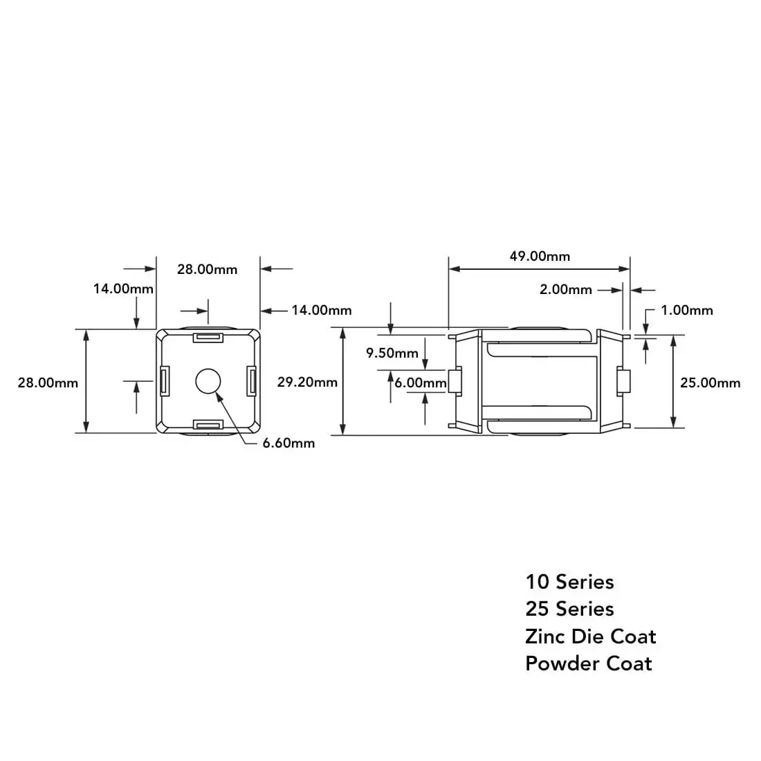 Two Hole Flexible Pivot Joint Connector For Aluminum Extrusions, 180 Degree Adjustable Mount, Fits 1 Inch Or 25mm T Slot Profiles, Compatible With 10 Series 1x1 And 25 Series 25mm Extrusions, Breakaway Tab Included - Image 5