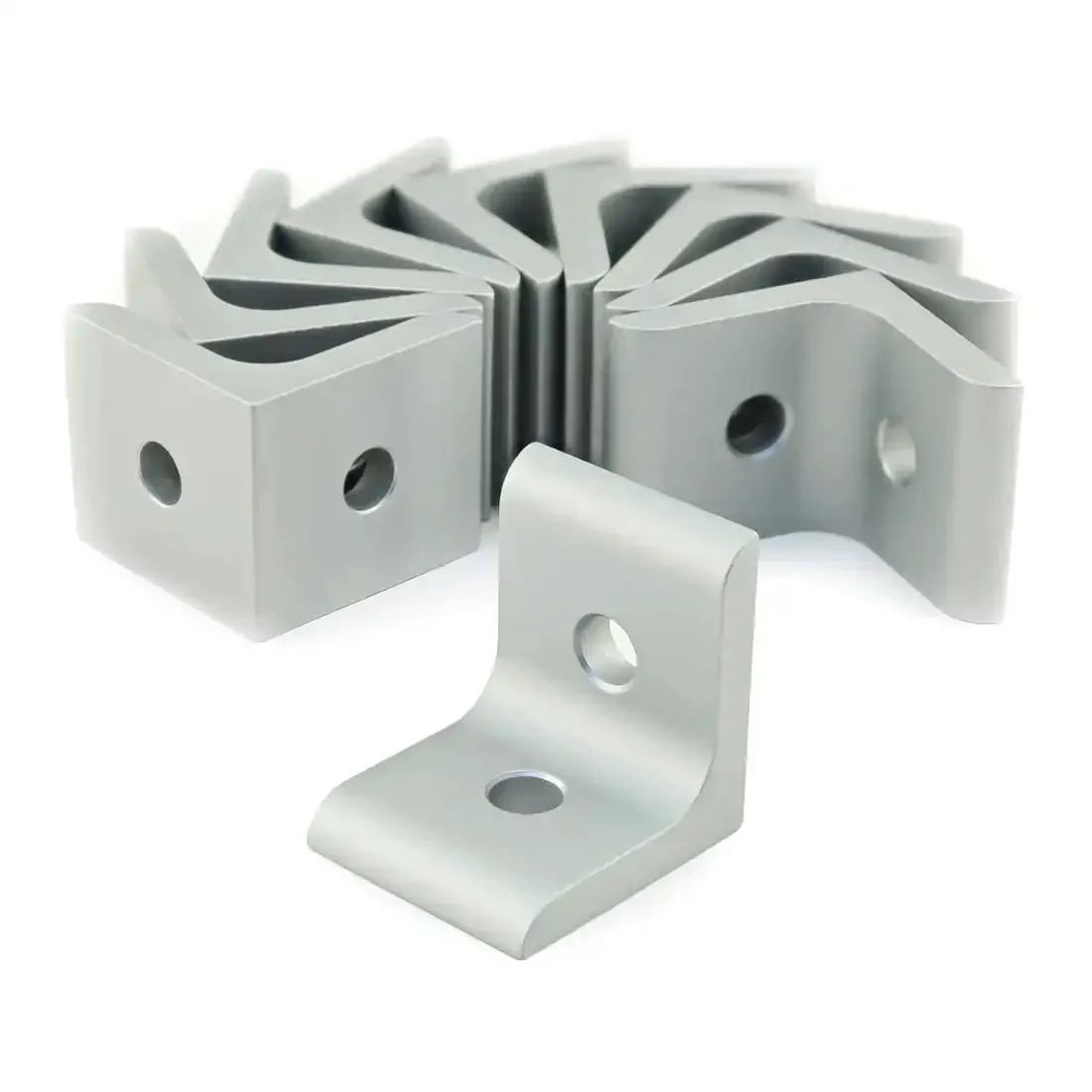 Two Hole Inside Corner Bracket For T Slot Aluminum Extrusion, 90 Degree Angle Connector, 15 Series Compatible, 1.5X1.5X0.25 Inches, Clear Anodize Finish,.328 Inch Holes, Built Tough For Custom Builds