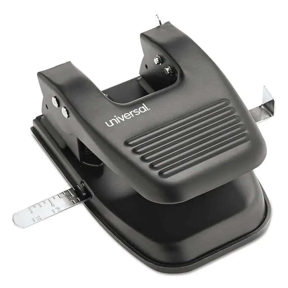 Two-Hole Paper Punch for 30 Sheets, 9/32 Inch Holes, Black Office Tool for Binders, No-Fuss Punch with Clean Perforations, Durable Desk Essential for Home, School, or Workplace