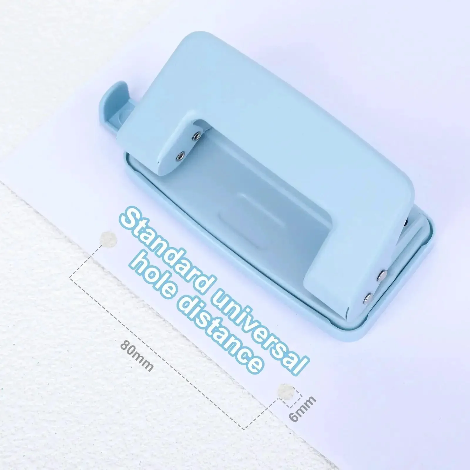 Two Hole Paper Punch Metal Blue Desktop Puncher For File Folders And Loose Leaf Books Beefy Built To Last Heavy Duty Adjustable Manual Office Puncher For A4 A5 B5 Formats Ideal For Home Small Office And School Use - Image 3