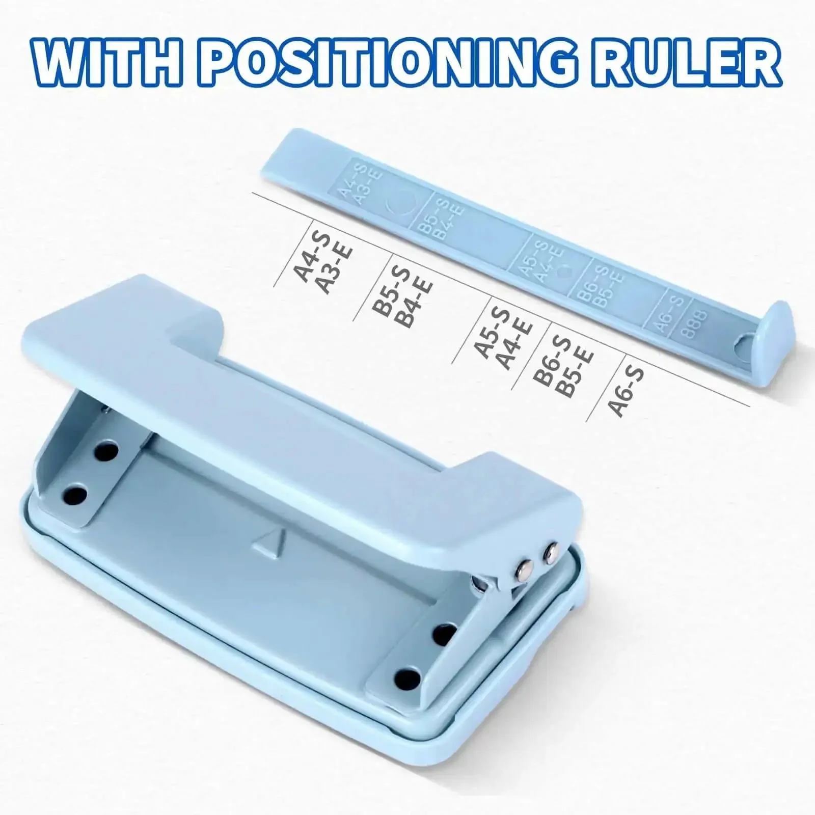 Two-Hole Paper Puncher With Adjustable Guide and Labor-Saving Handle, Heavy-Duty 5-Sheet Capacity Office Punch For Binders And Loose-Leaf, Durable Metal Construction Delivers Precise 0.23 Inch Holes Every Time, Real Workhorse Tool, Blue - Image 5