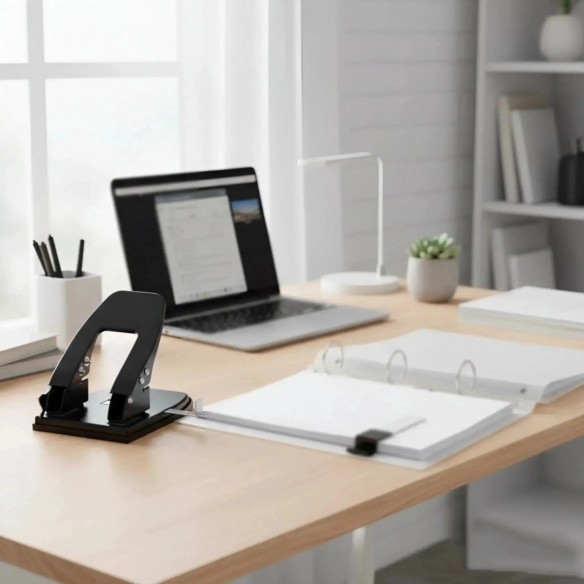 Two Hole Punch With 30 Sheet Capacity, Workhorse Metal Paper Punch For Home Office And Professional Use, Adjustable Guide For Precise Alignment, Built To Last For Binders, Filing Systems, And Desk Organization - Image 4