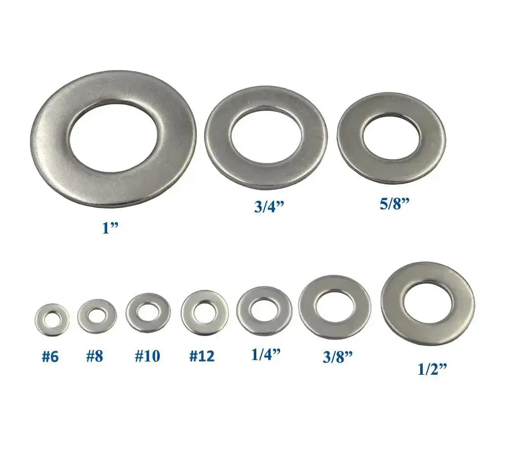 Two Hundred Pcs SAE Flat Washers In 304 Stainless Steel For Fasteners Outer Diameter Seven Sixteenth Inch Inner Diameter 0.193 Inches Thick 0.044 Inches Heavy Duty Beefy Pro Grade Rust Resistant Assortment Kit - Image 2