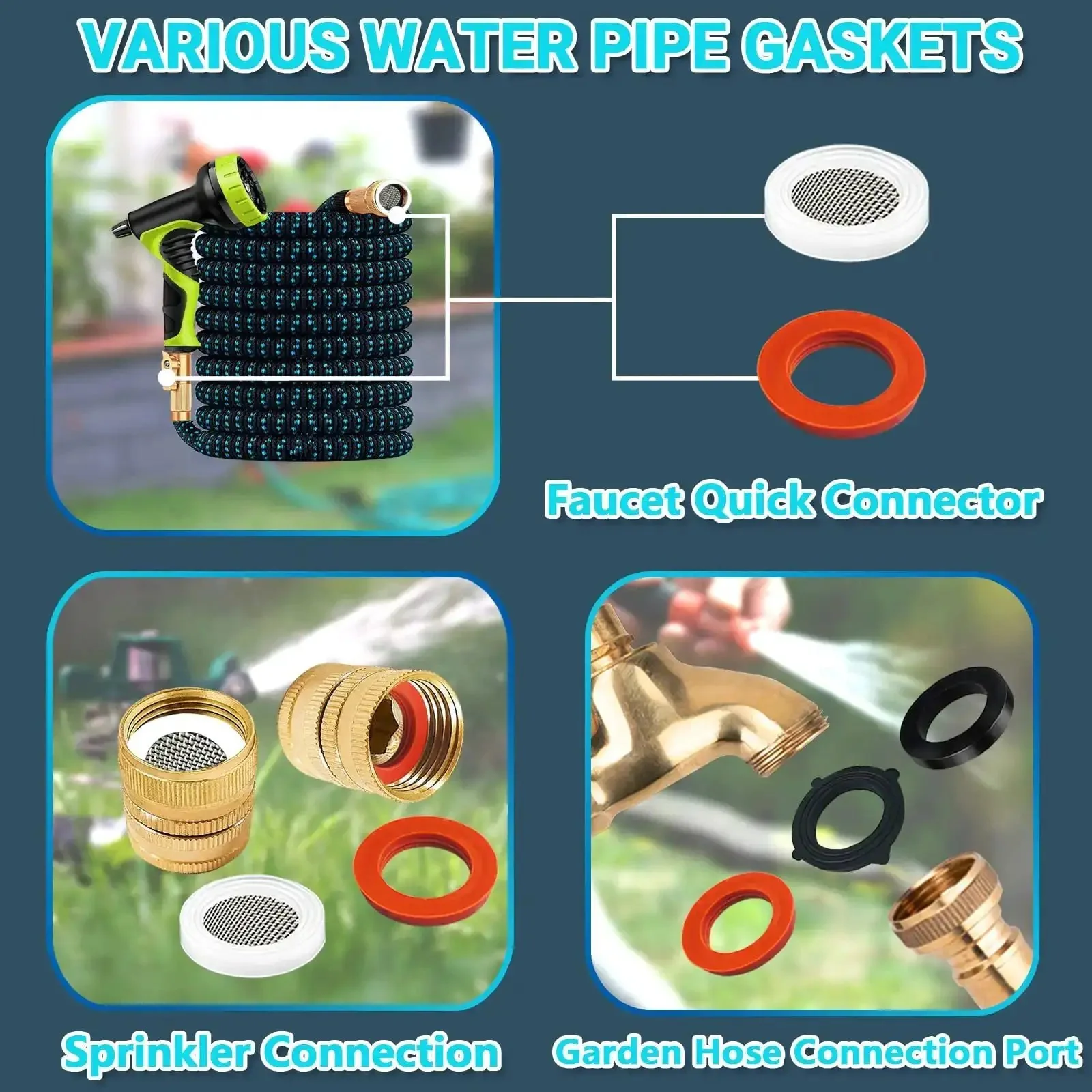 Two In One Faucet And Plumbing Washer Kit With 233 Pcs Beveled And Flat Gaskets For Spigots Hose Bibs Outdoor Garden Faucets Leaks Repair And Valve Stem Wear Replacement For Homeowners And Weekend Fixers - Image 3
