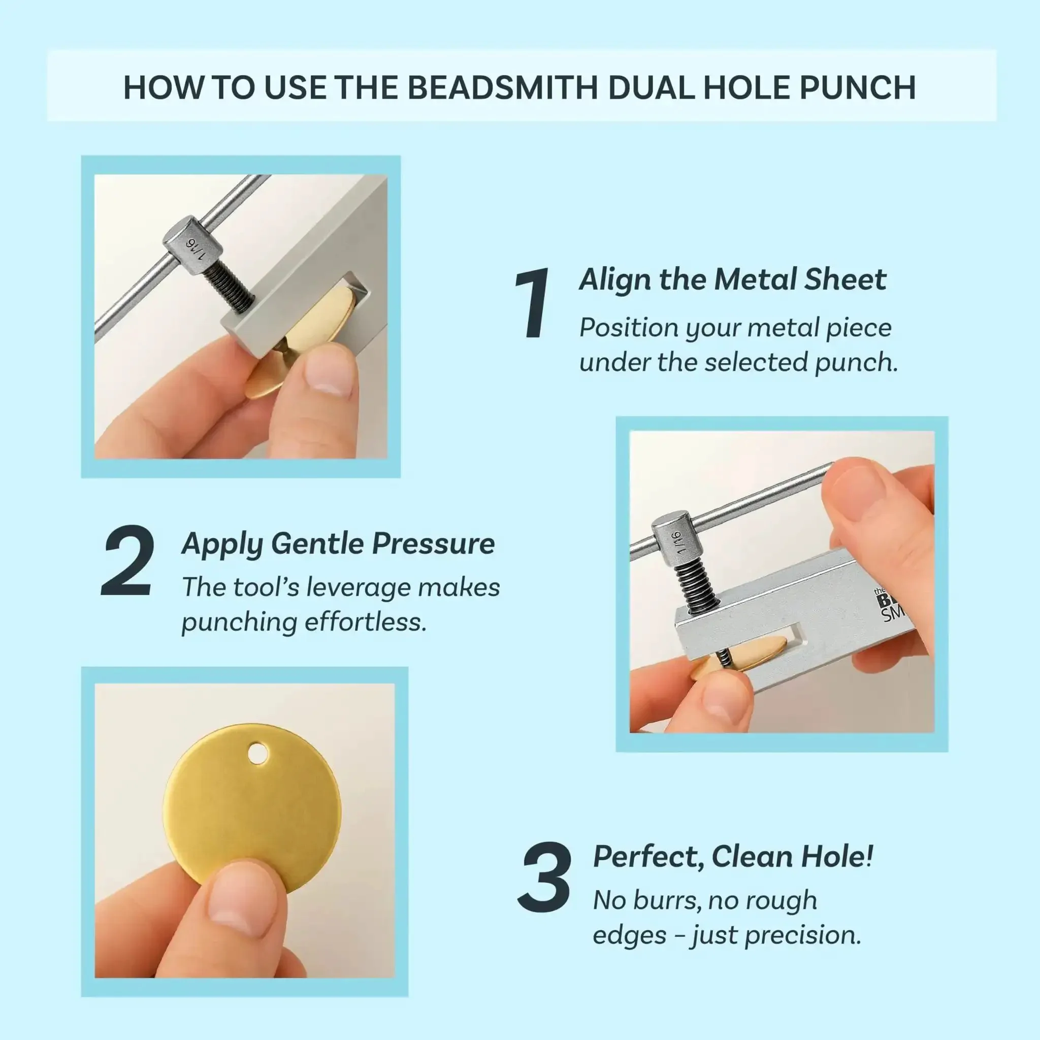 Two In One Hole Punch Tool With Dual Tips For Jewelry Making And Leather Crafts One Eighth Inch And Five Thirty Seconds Inch Precision Metal Punch For DIY Projects - Image 5