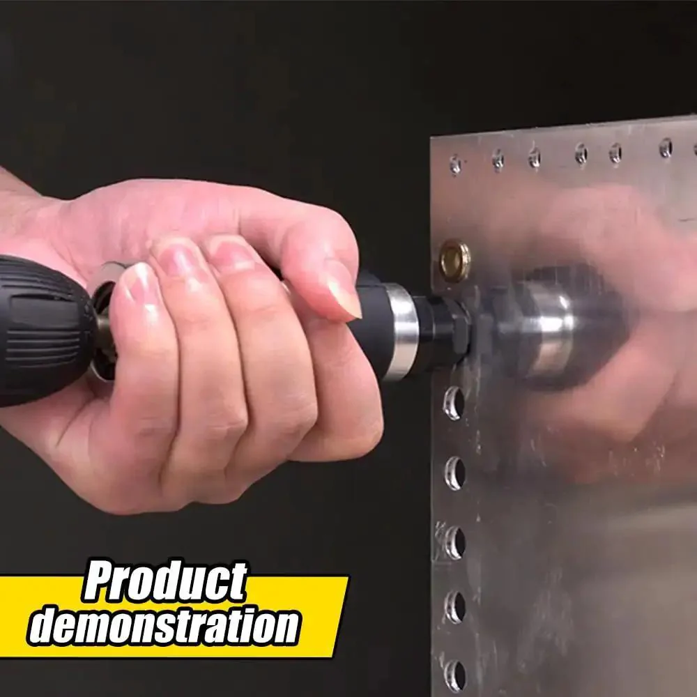 Two In One Rivet Nut Tool For Drill Converts To A Rivet Gun And Rivnut Tool Kit Includes Twelve Mandrels And Four Rivet Heads Works With 18V To 24V Cordless Drills - Image 4