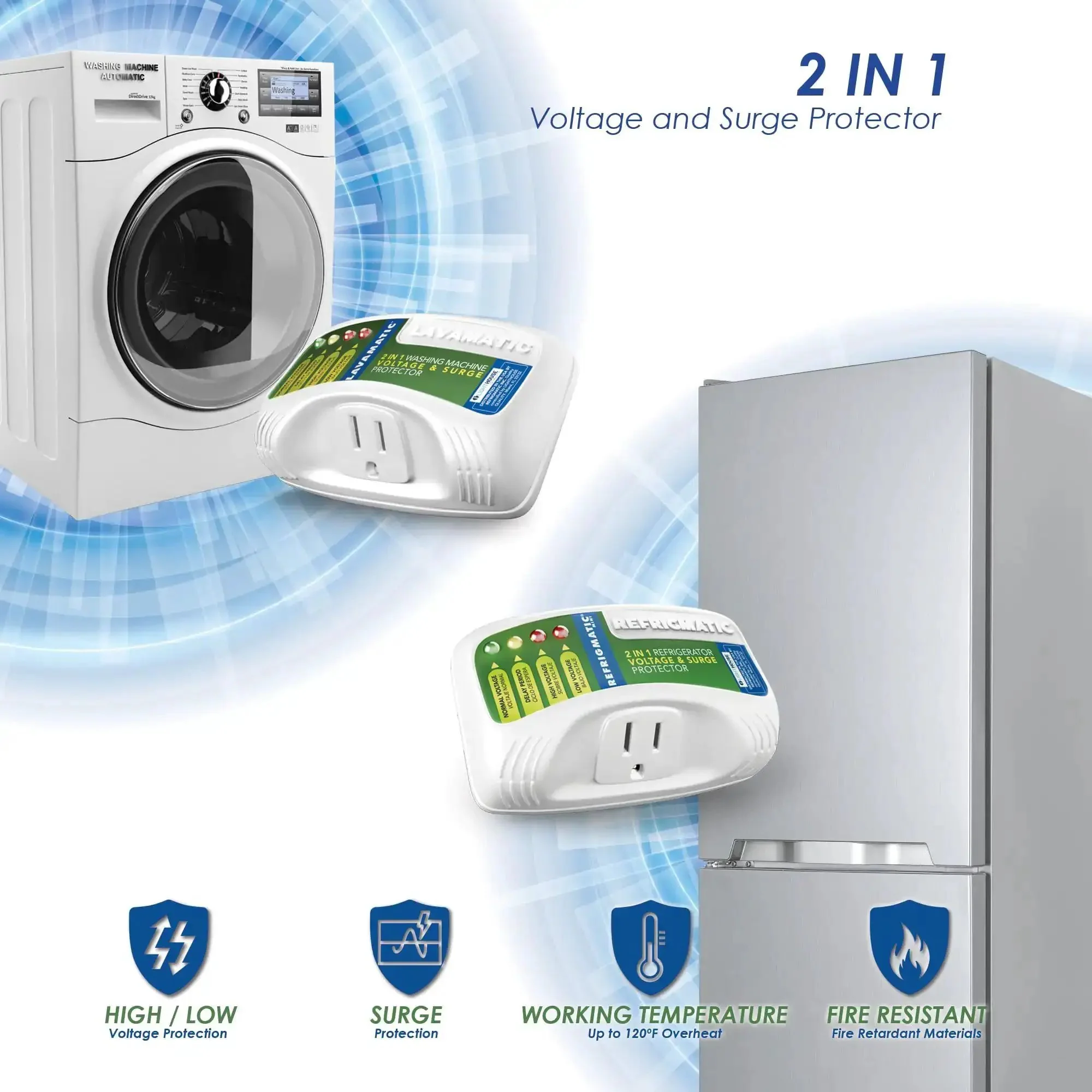 Two In One Voltage And Surge Protector Pack For Fridge And Washer To Stop High And Low Voltage Brownouts And Spikes Keeping Your Appliances Safe And Running Smoothly - Image 4