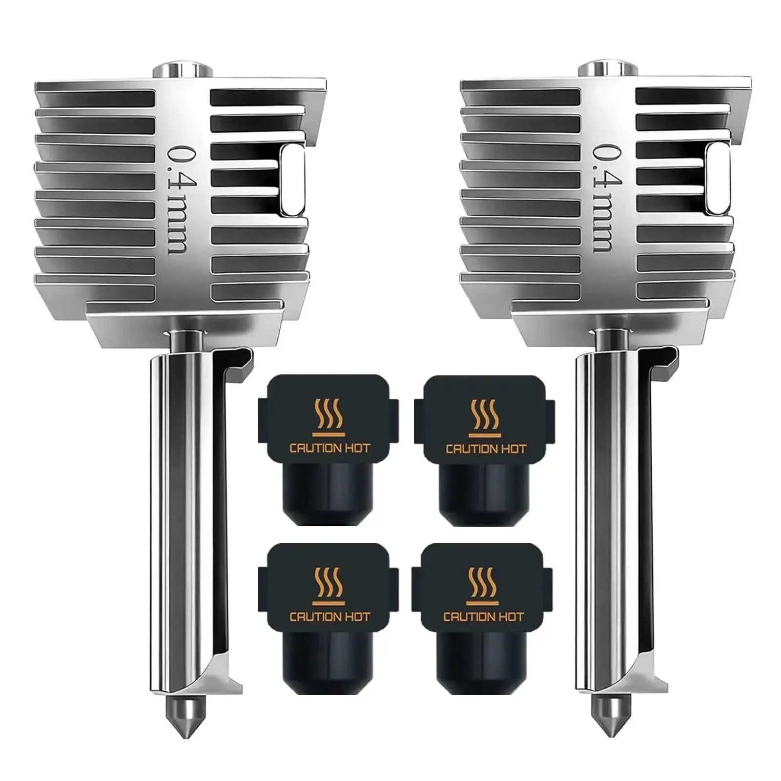 Two Pack 0.4mm Hotend Kit For A1 And A1 Mini 3D Printer, Stainless Steel Integrated Design For Dope, Pro Grade, Reliable, Fast Printing, High Precision Nozzle Set With Four Silicone Socks, Compatible With A1 Printer Accessories