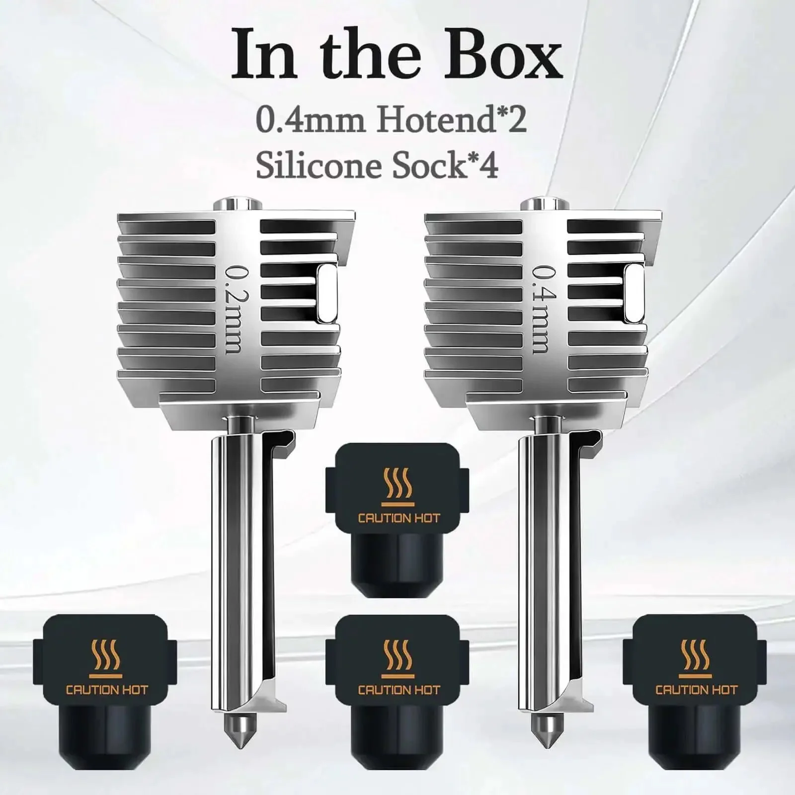 Two Pack 0.4mm Hotend Kit For A1 And A1 Mini 3D Printer, Stainless Steel Integrated Design For Dope, Pro Grade, Reliable, Fast Printing, High Precision Nozzle Set With Four Silicone Socks, Compatible With A1 Printer Accessories - Image 2