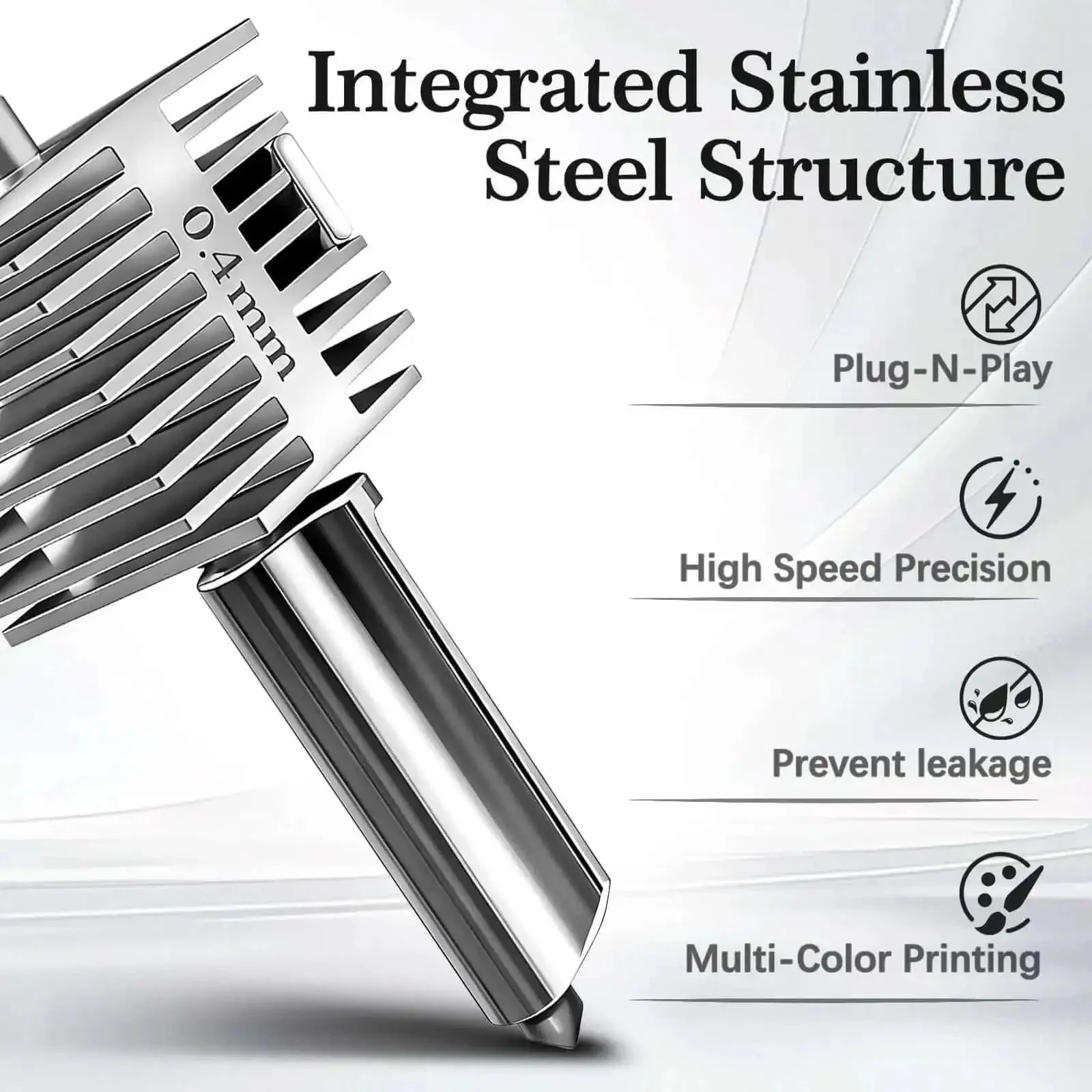 Two Pack 0.4mm Hotend Kit For A1 And A1 Mini 3D Printer, Stainless Steel Integrated Design For Dope, Pro Grade, Reliable, Fast Printing, High Precision Nozzle Set With Four Silicone Socks, Compatible With A1 Printer Accessories - Image 7