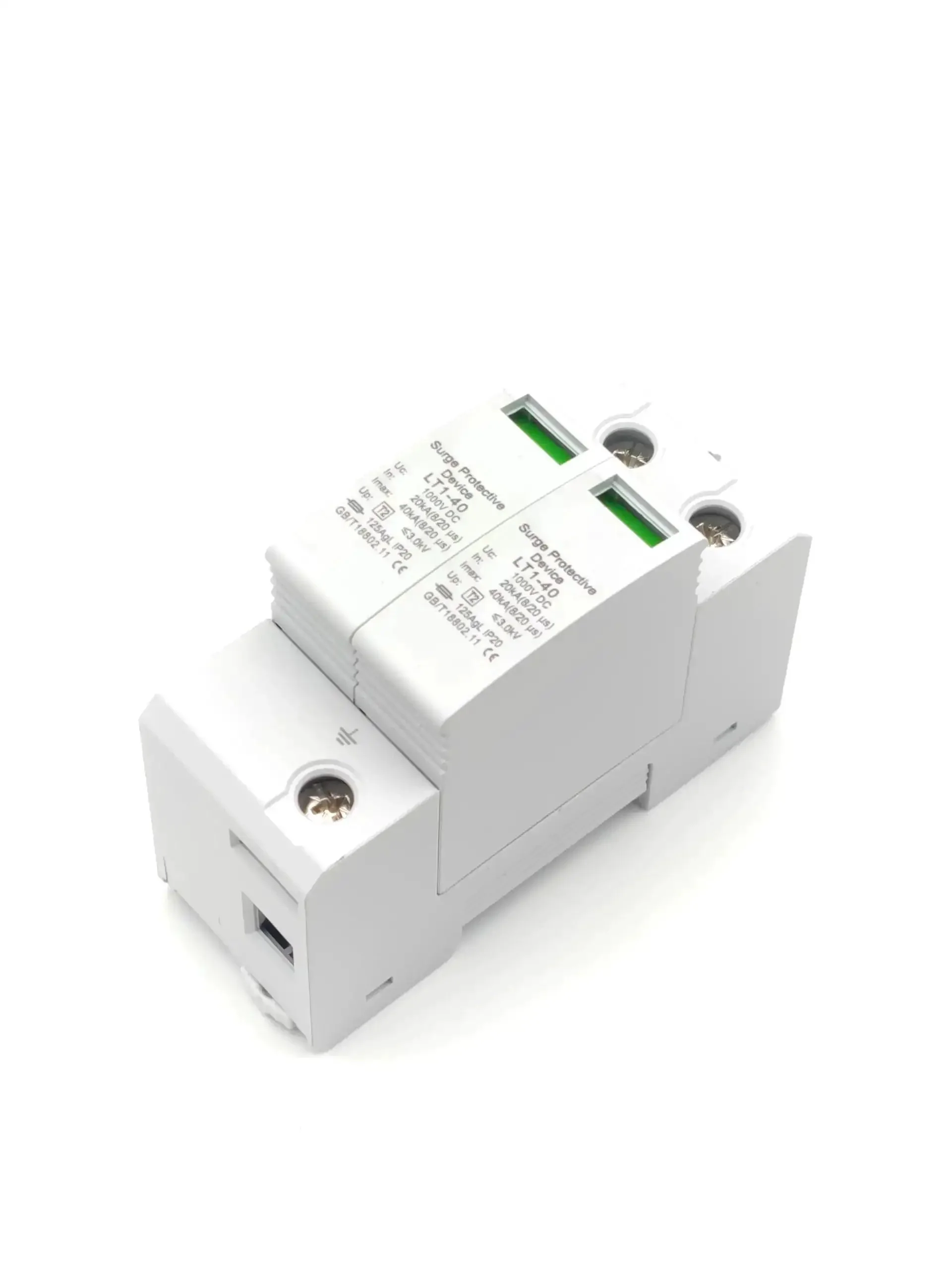 Two Pack 1000V 40KA DC Surge Protector With Lightning Shield And Modular Design Photovoltaic Arrester For Home And Office Use On 35mm DIN Rail Mount DC1000V 2pcs - Image 7