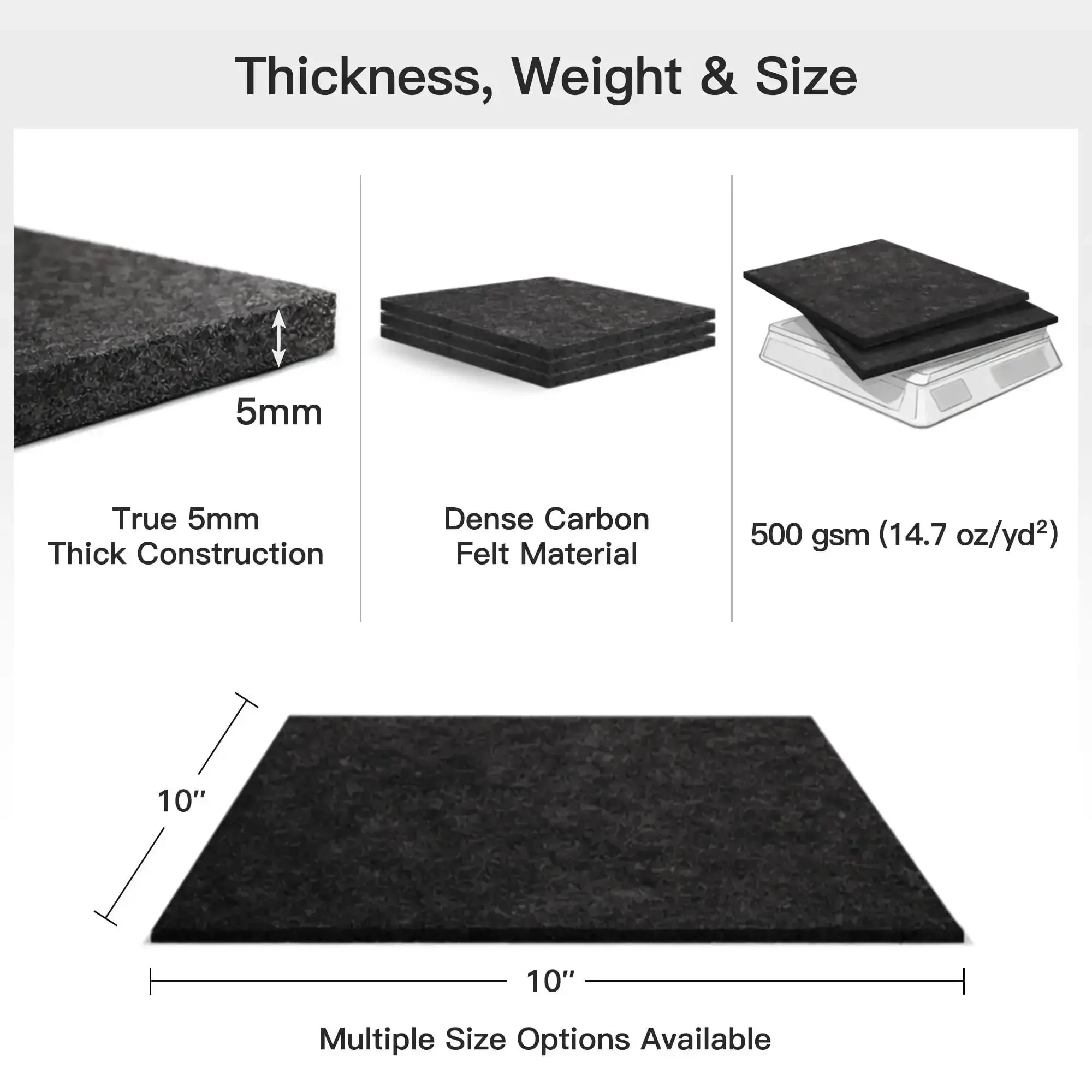 Two Pack 10x10 Inch Fireproof Welding Blanket Set, Carbon Felt Soldering Mat and Pad, ASTM D6413 Certified 5mm Flame Retardant Fabric, Heavy Duty Heat Shield for Brazing, Stove Work, Black - Image 7